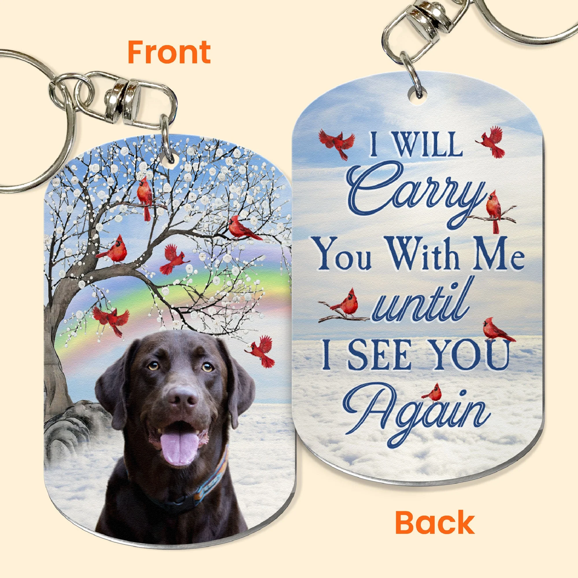 Memorial Pet Until I See You Again - Personalized Photo Keychain - Image 2