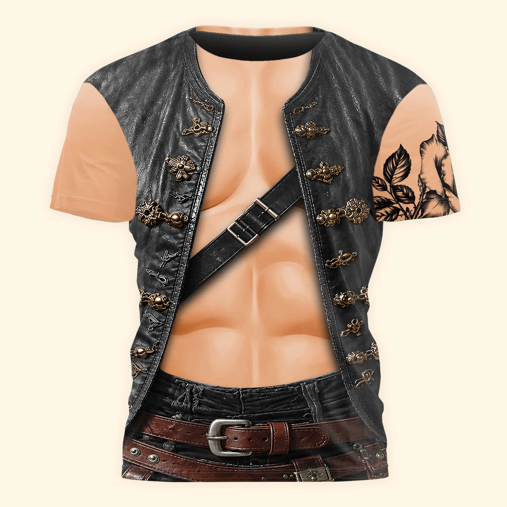 Men’s 3D Pirate Costume Halloween Costume, Cosplay, Renaissance Festival - Personalized Shirt - Image 3