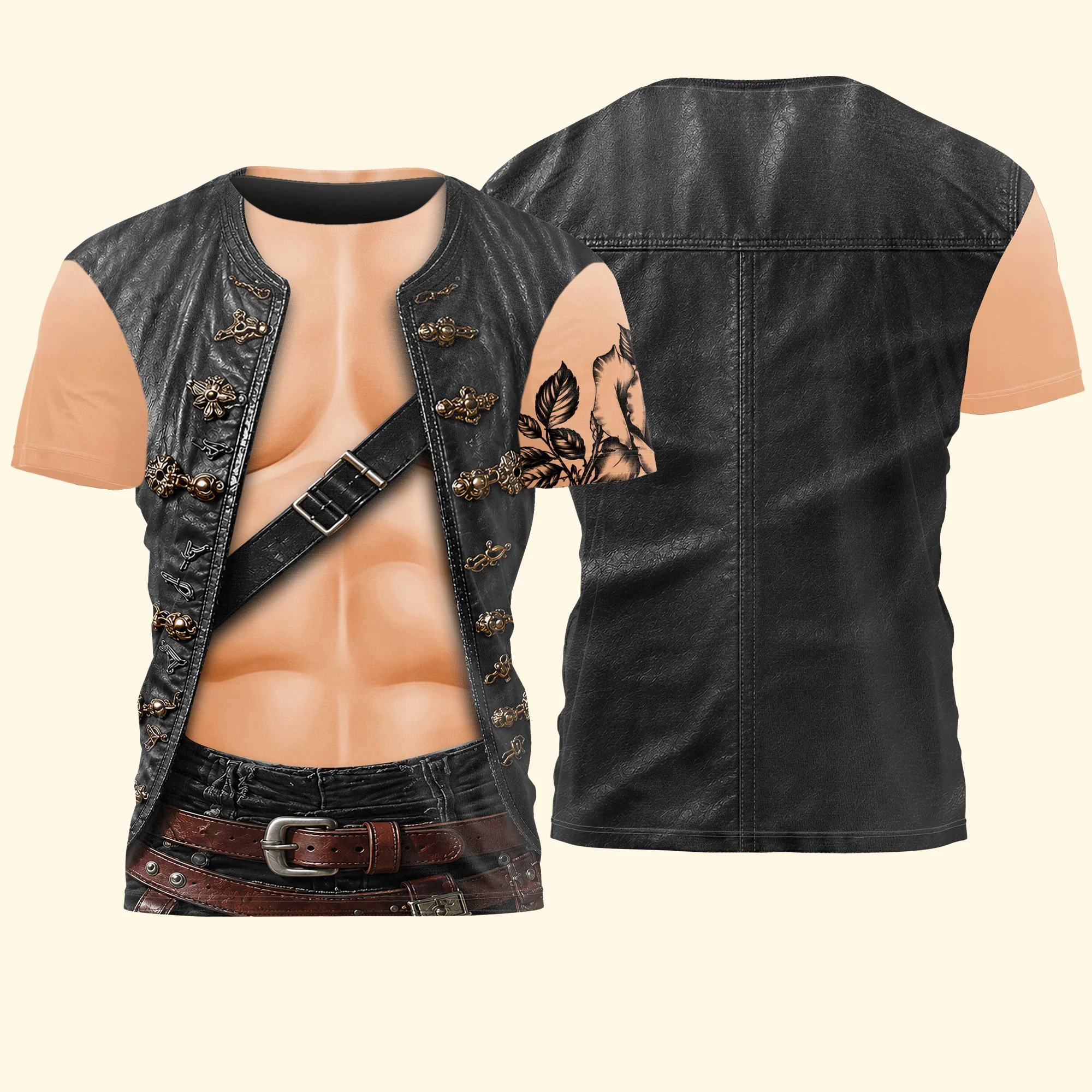 Men’s 3D Pirate Costume Halloween Costume, Cosplay, Renaissance Festival - Personalized Shirt - Image 4