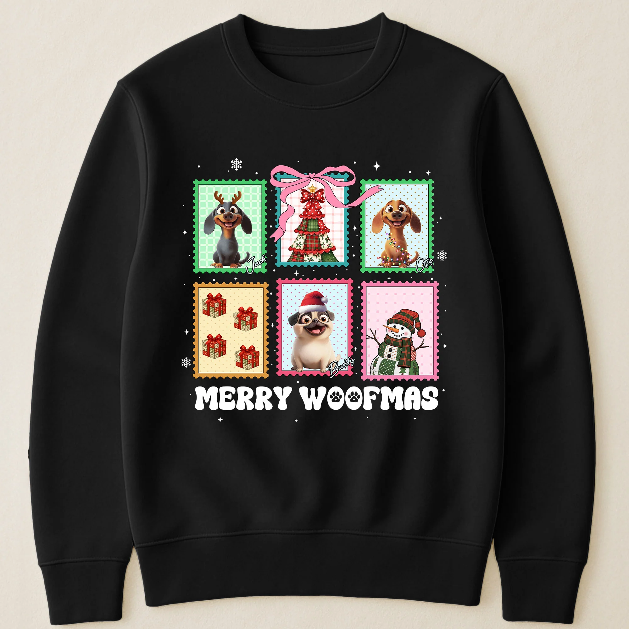 Merry Christmas Pet Lovers Stamp - Personalized Shirt - Image 3