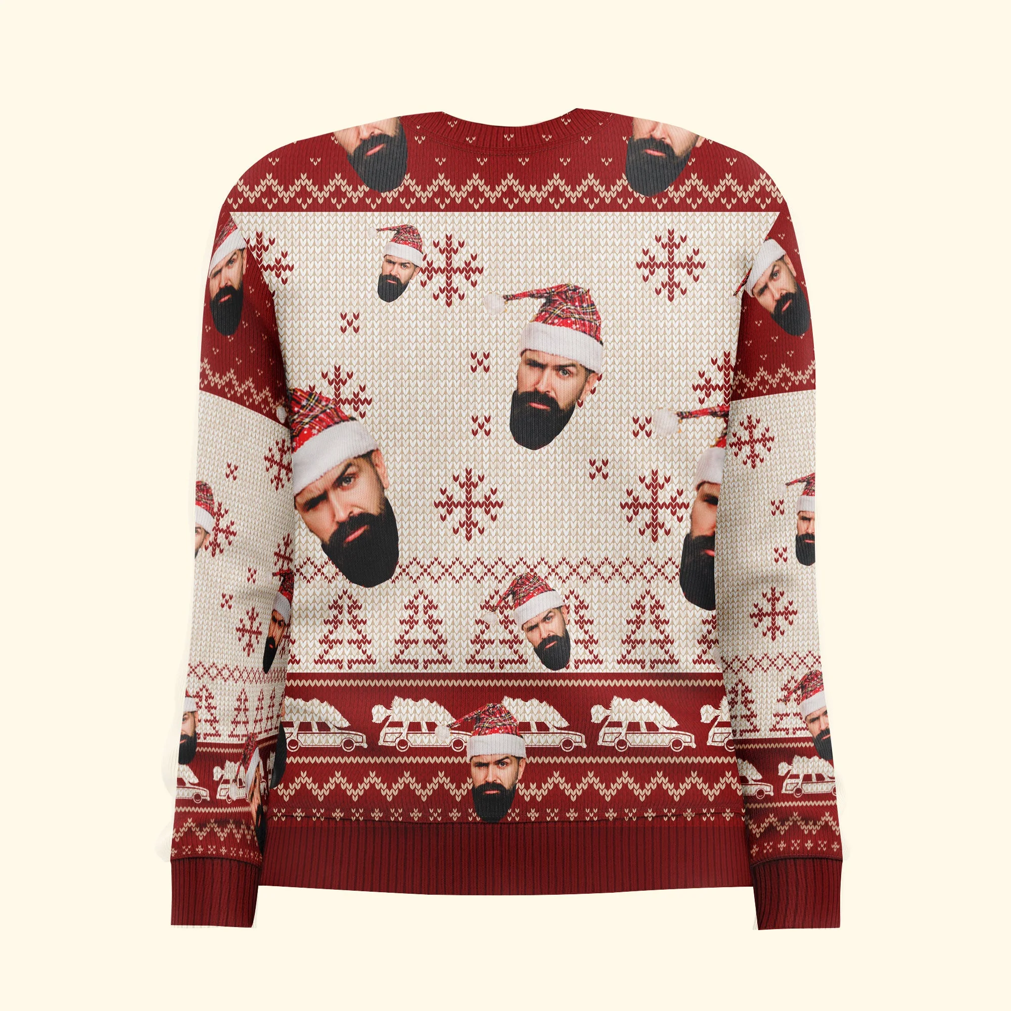 Merry Christmas Sh!*ter's Full - Personalized Photo Ugly Christmas Sweater - Image 3