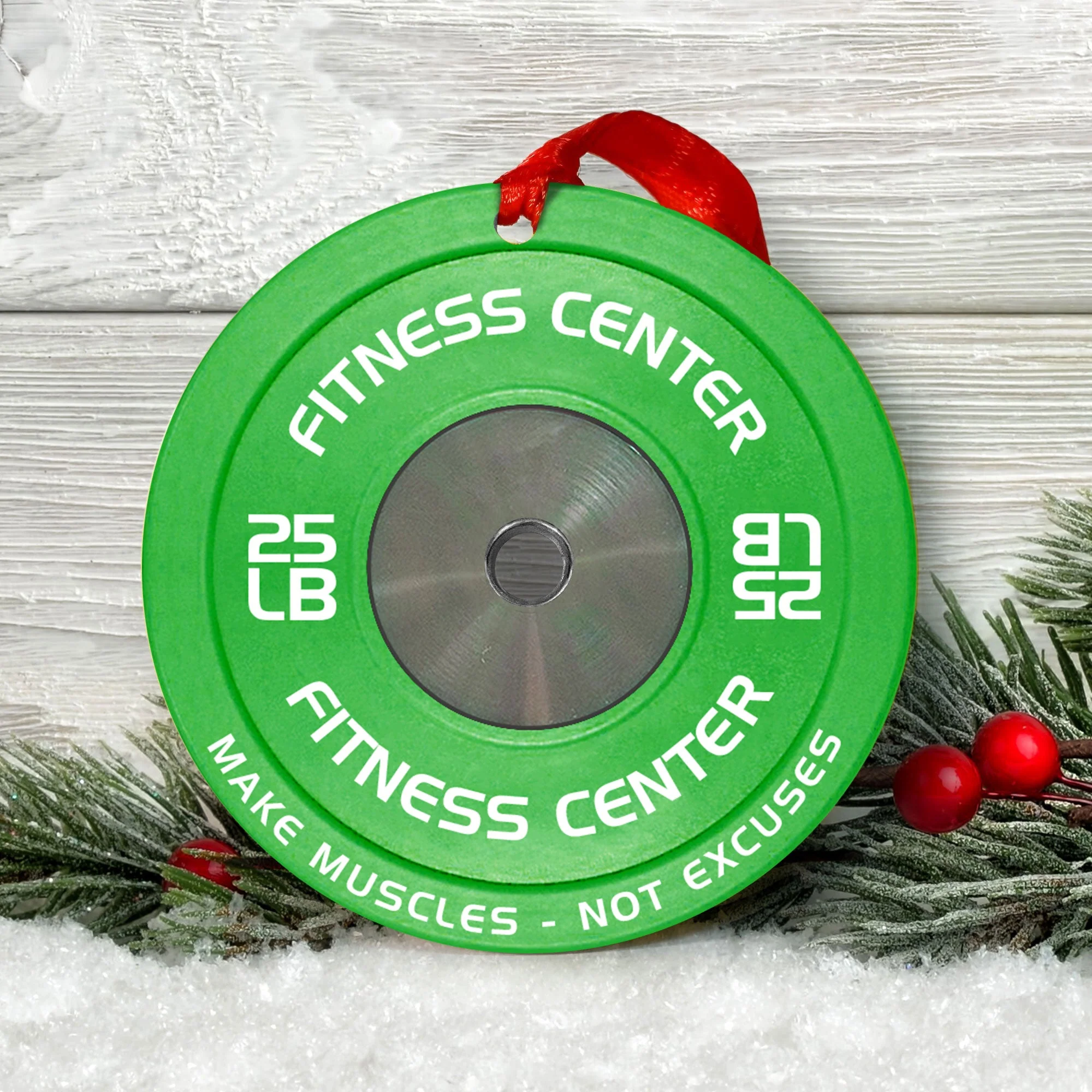 [Only available in the U.S] Merry Fitmas Weight Plates - Personalized Aluminum Ornament - Christmas Fitness Gym Weightlifting Gift For Gymers, Weightlifters, PTs - Image 5