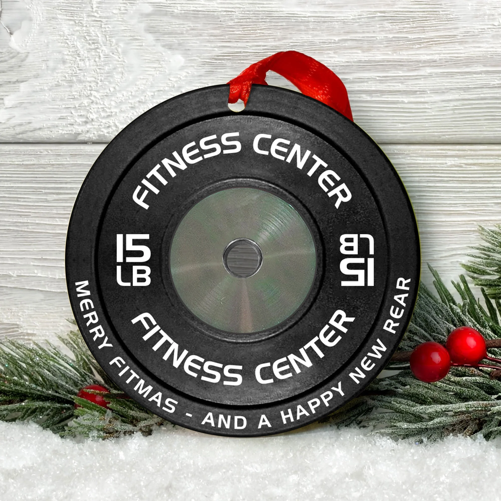 [Only available in the U.S] Merry Fitmas Weight Plates - Personalized Aluminum Ornament - Christmas Fitness Gym Weightlifting Gift For Gymers, Weightlifters, PTs - Image 6