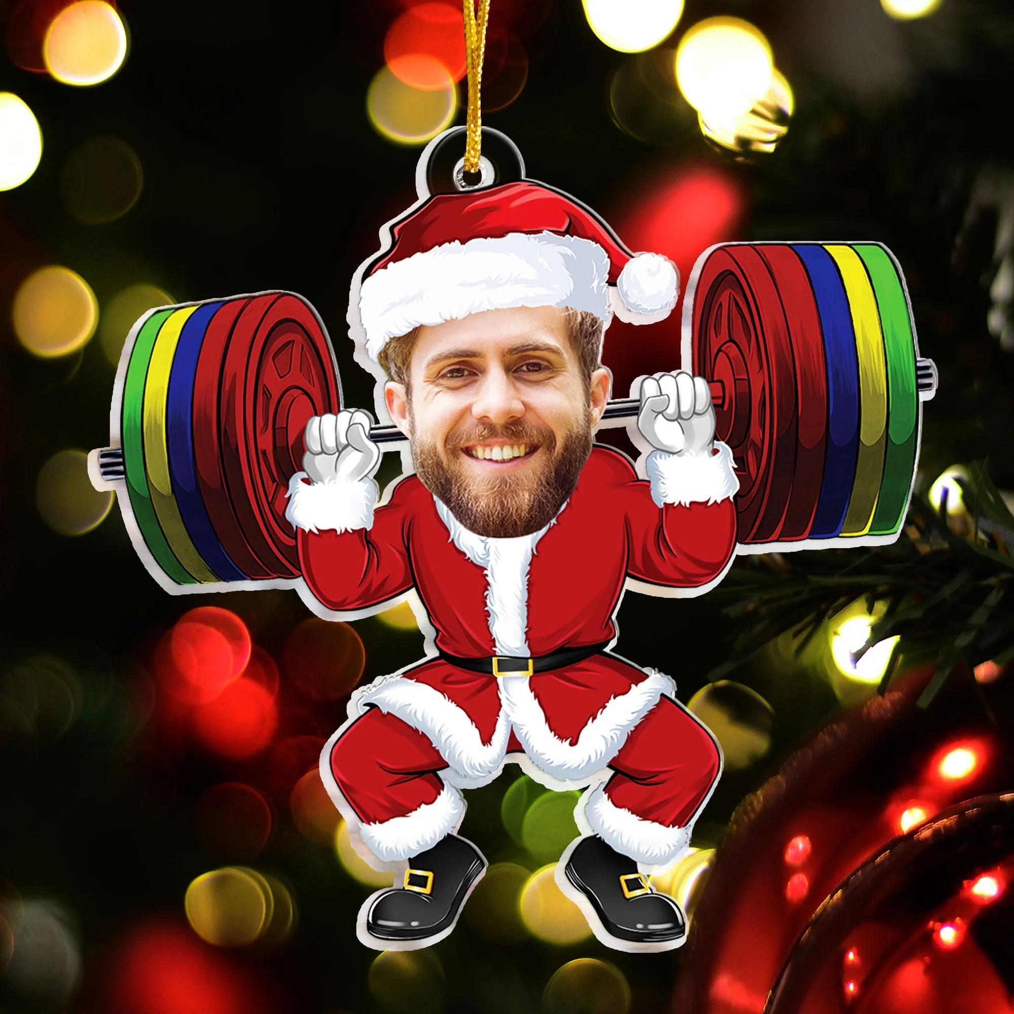 Merry Liftmas - Personalized Gym Photo Ornament - Image 4