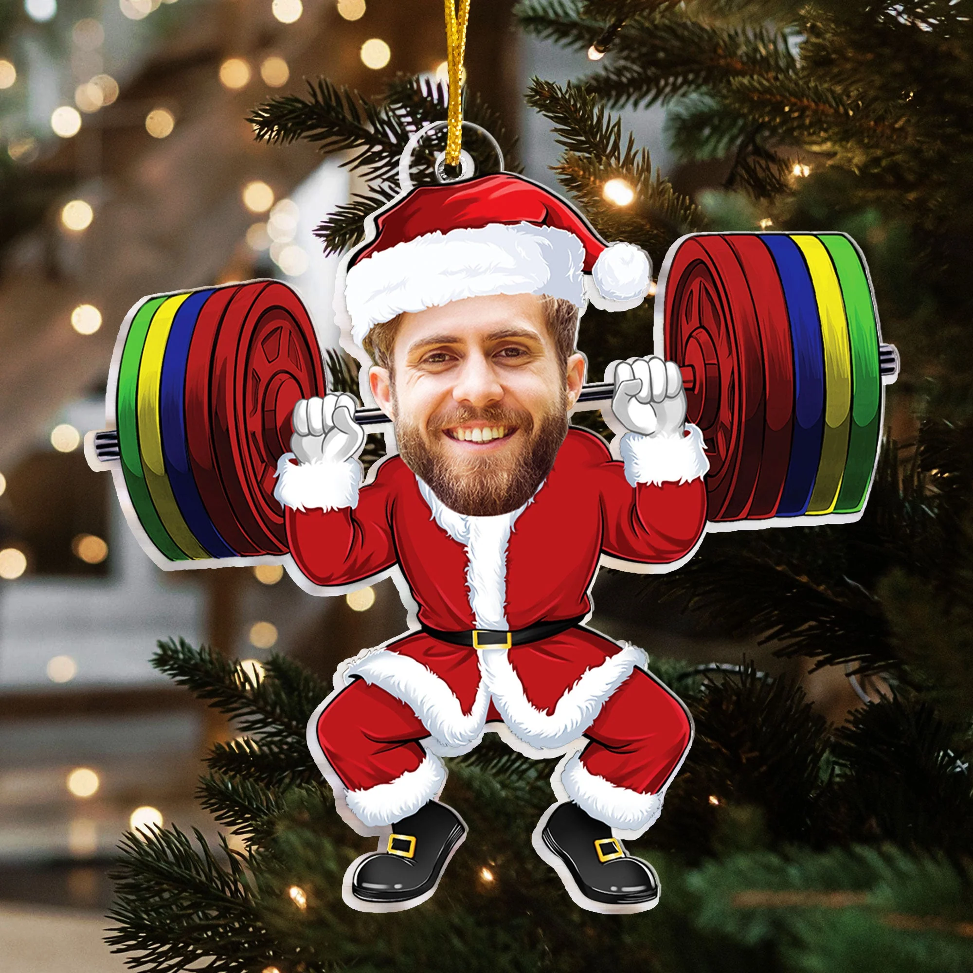 Merry Liftmas - Personalized Gym Photo Ornament - Image 5