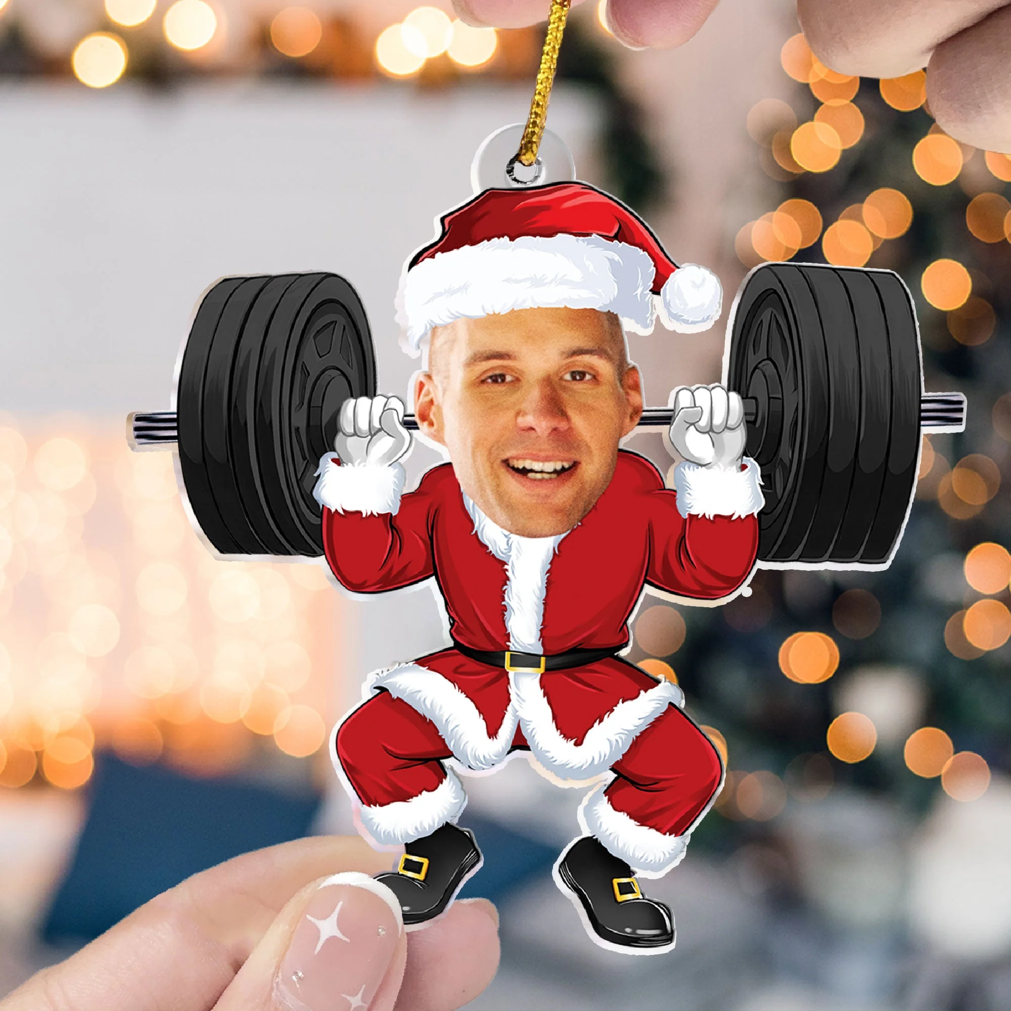 Merry Liftmas - Personalized Gym Photo Ornament - Image 6