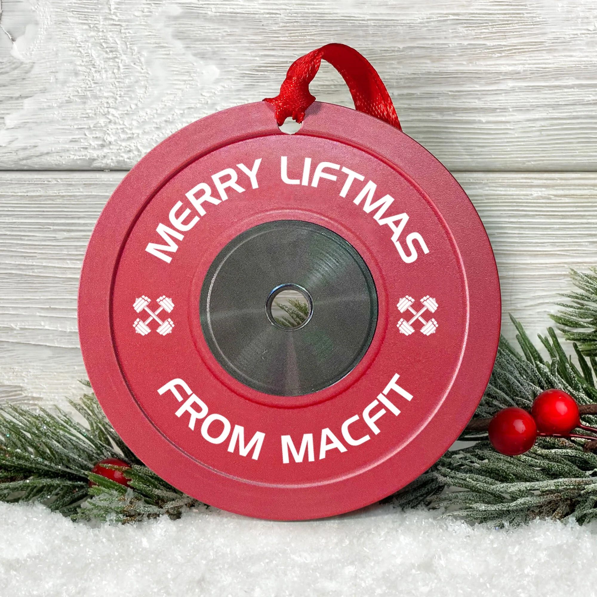 [Only available in the U.S] Merry Liftmas Weight Plates - Personalized Aluminum Ornament - Christmas Fitness Gym Weightlifting Gift For Gymer, Weightlifters, PTs - Image 7