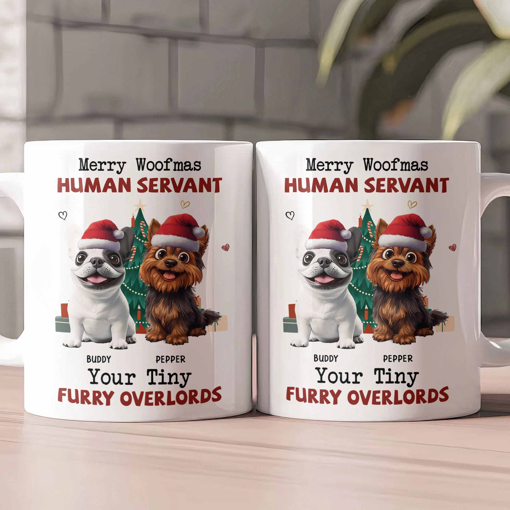 Merry Woofmas Human Servant - Personalized Mug - Image 2