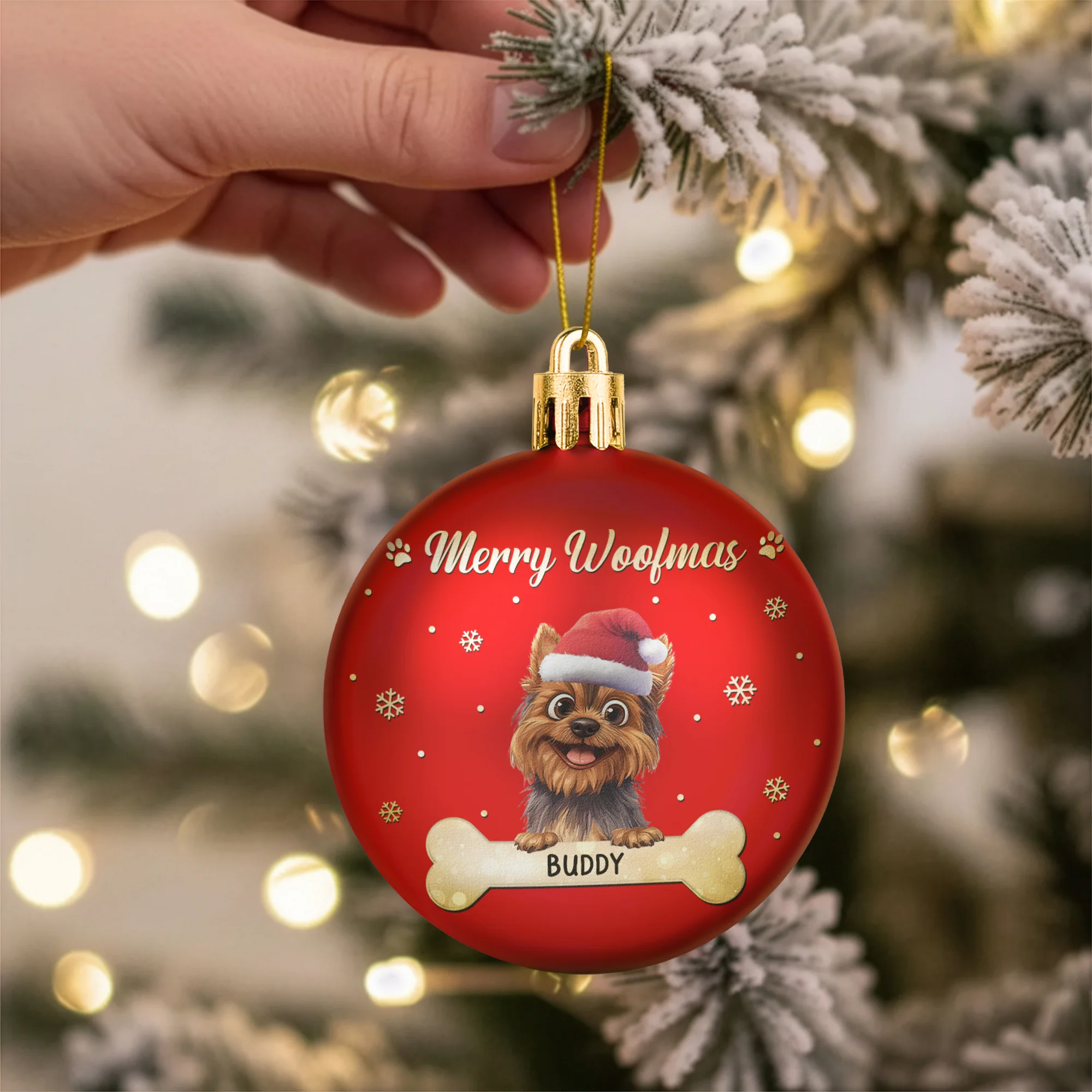 Merry Woofmas - Personalized Ball Ornament - Image 3