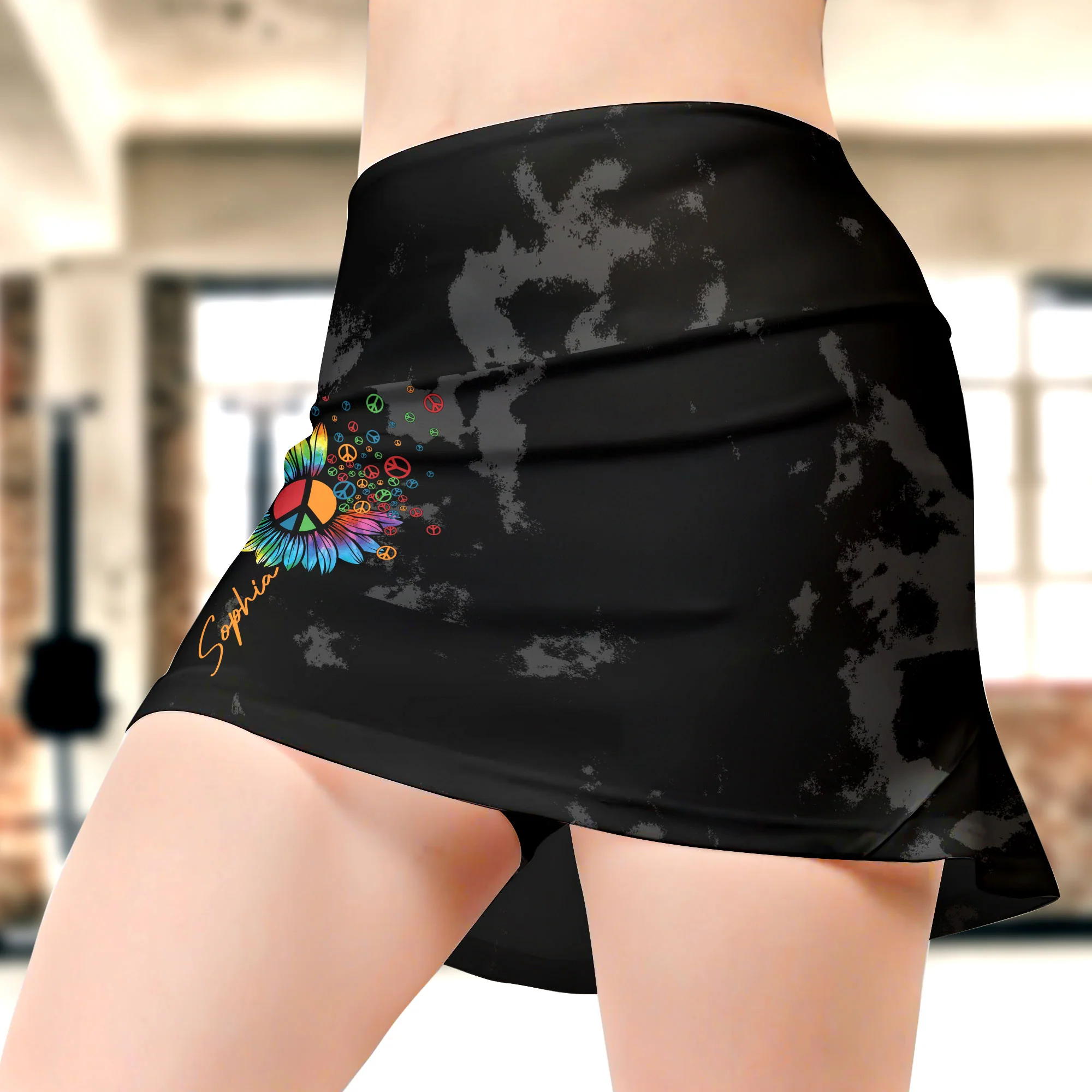 Middle Finger, Hippie - Custom Women's Skorts With Pockets - Image 5