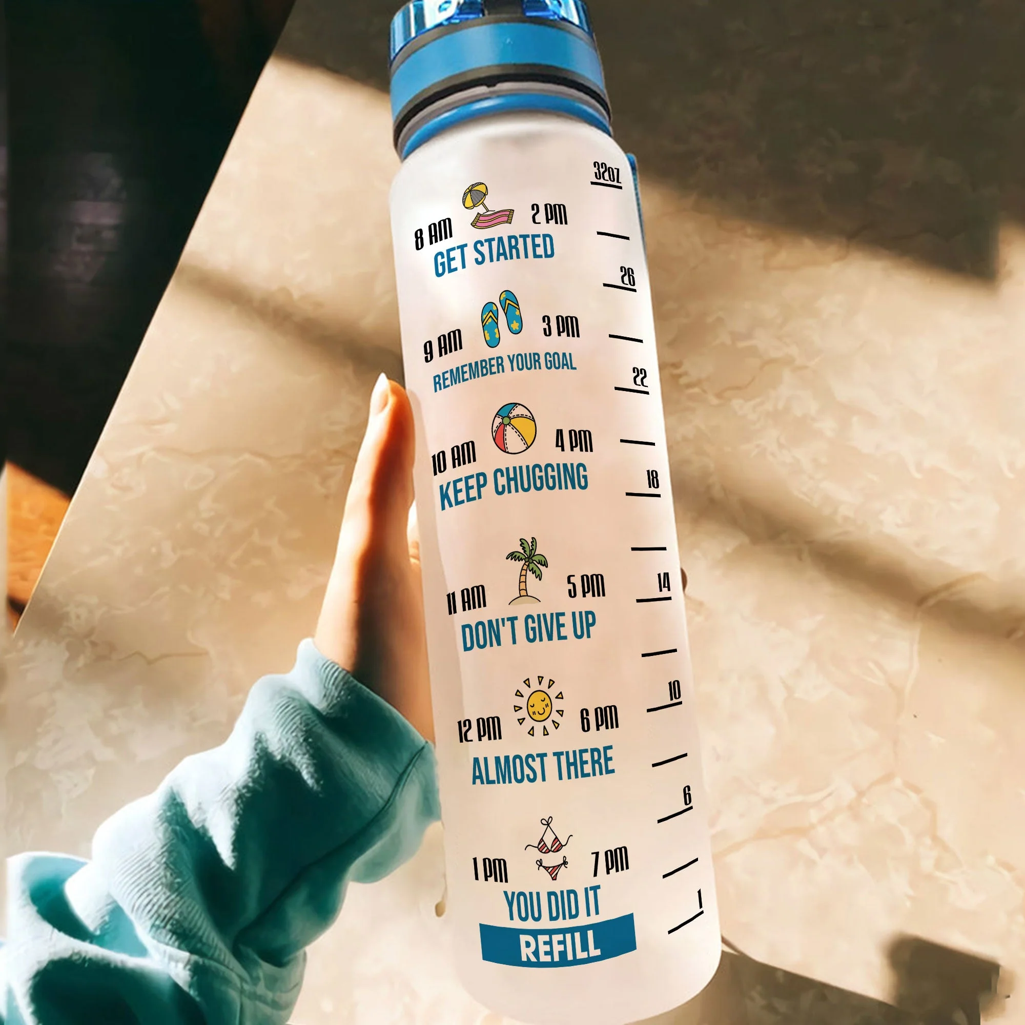 Might Be Water - Personalized Water Tracker Bottle - Bikini Girl - Image 3