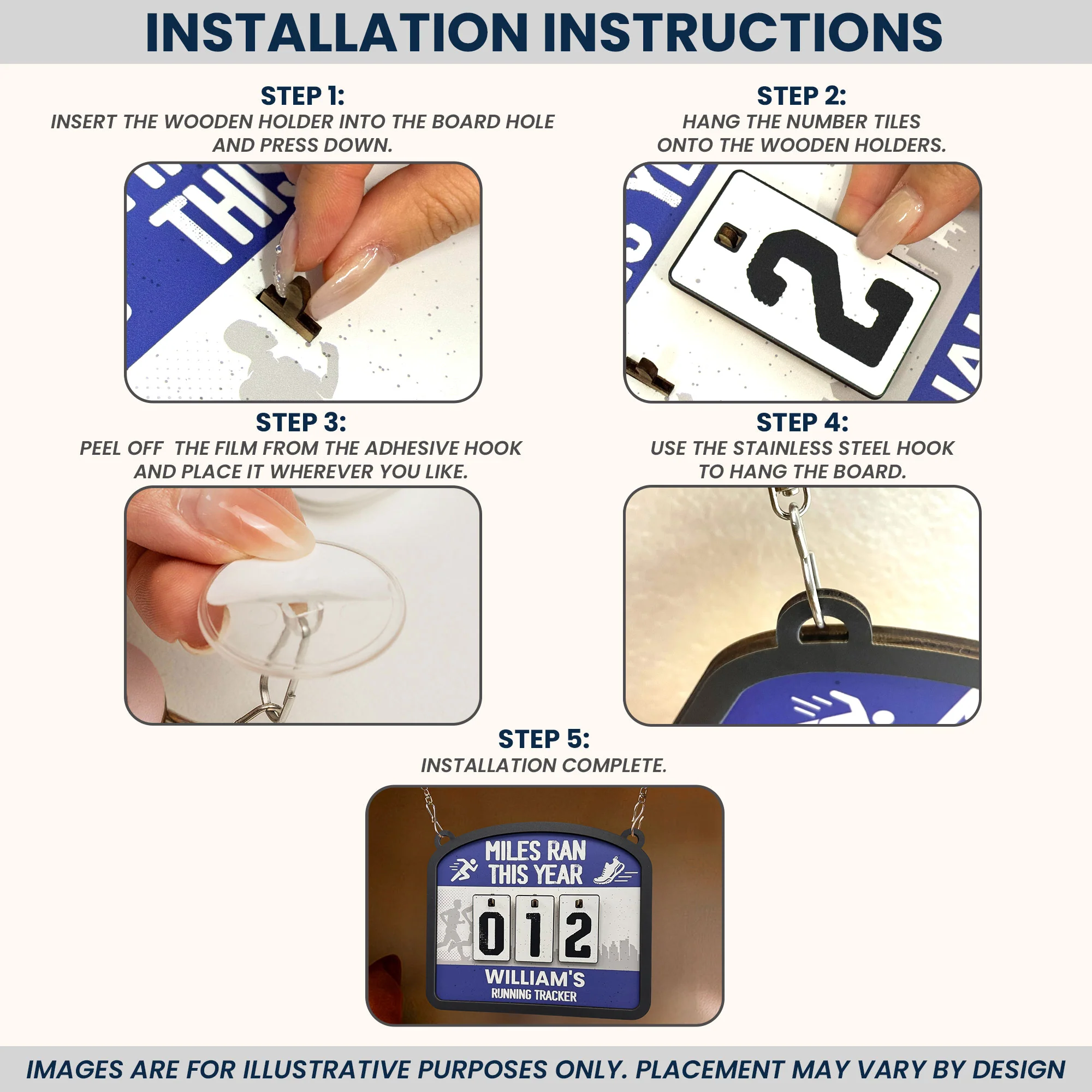 Miles Run This Year - Personalized Hanging Run Tracker - Image 6