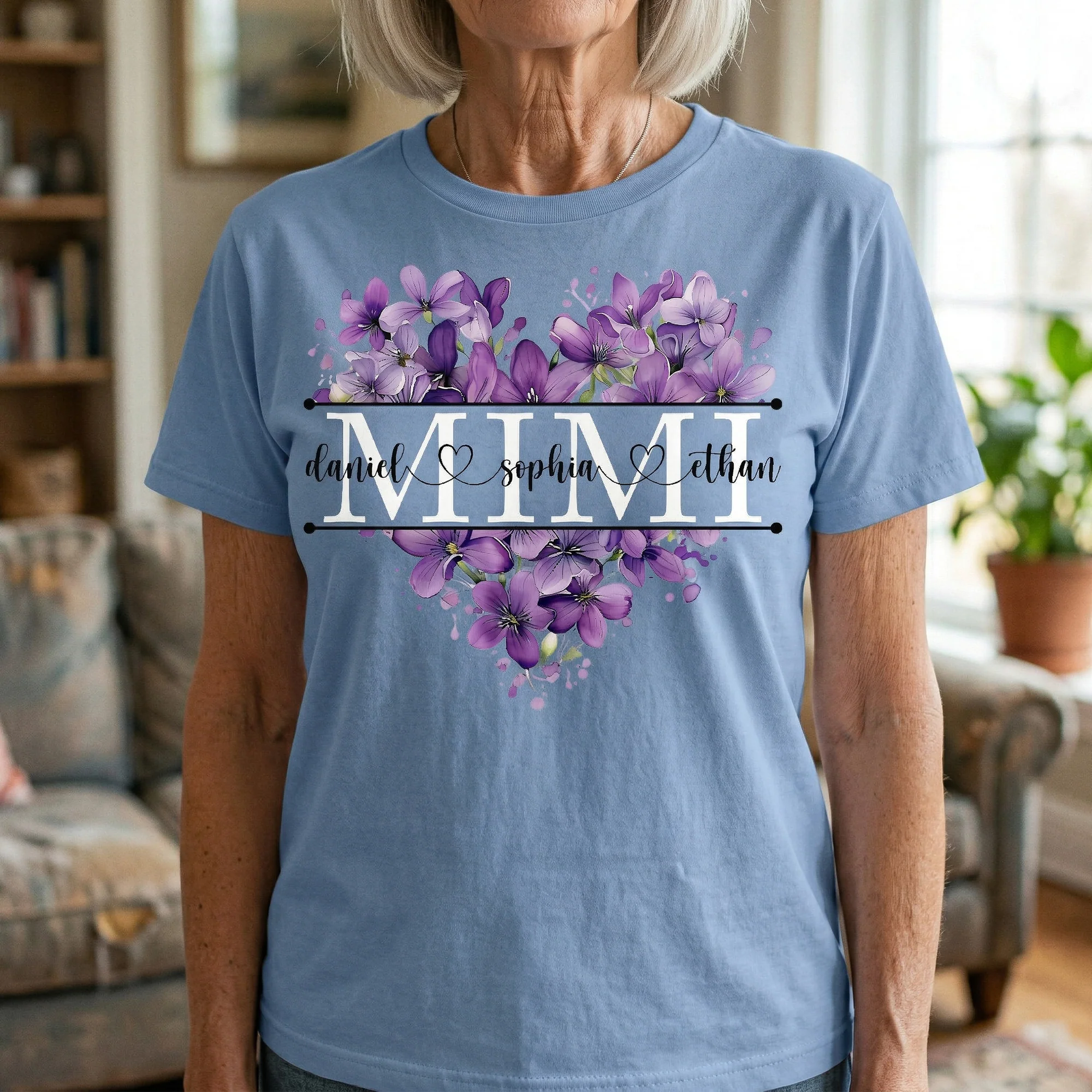Mimi Shirt Custom Birth Flower & Names Mother's Day Gift For Her - Personalized Shirt - Image 2