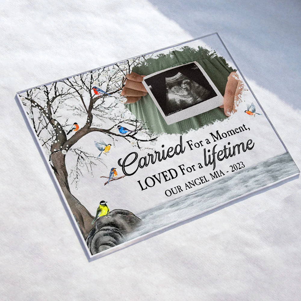 Miscarriage Memorial Gift Baby Loss Gift - Personalized Acrylic Photo Plaque - Image 2