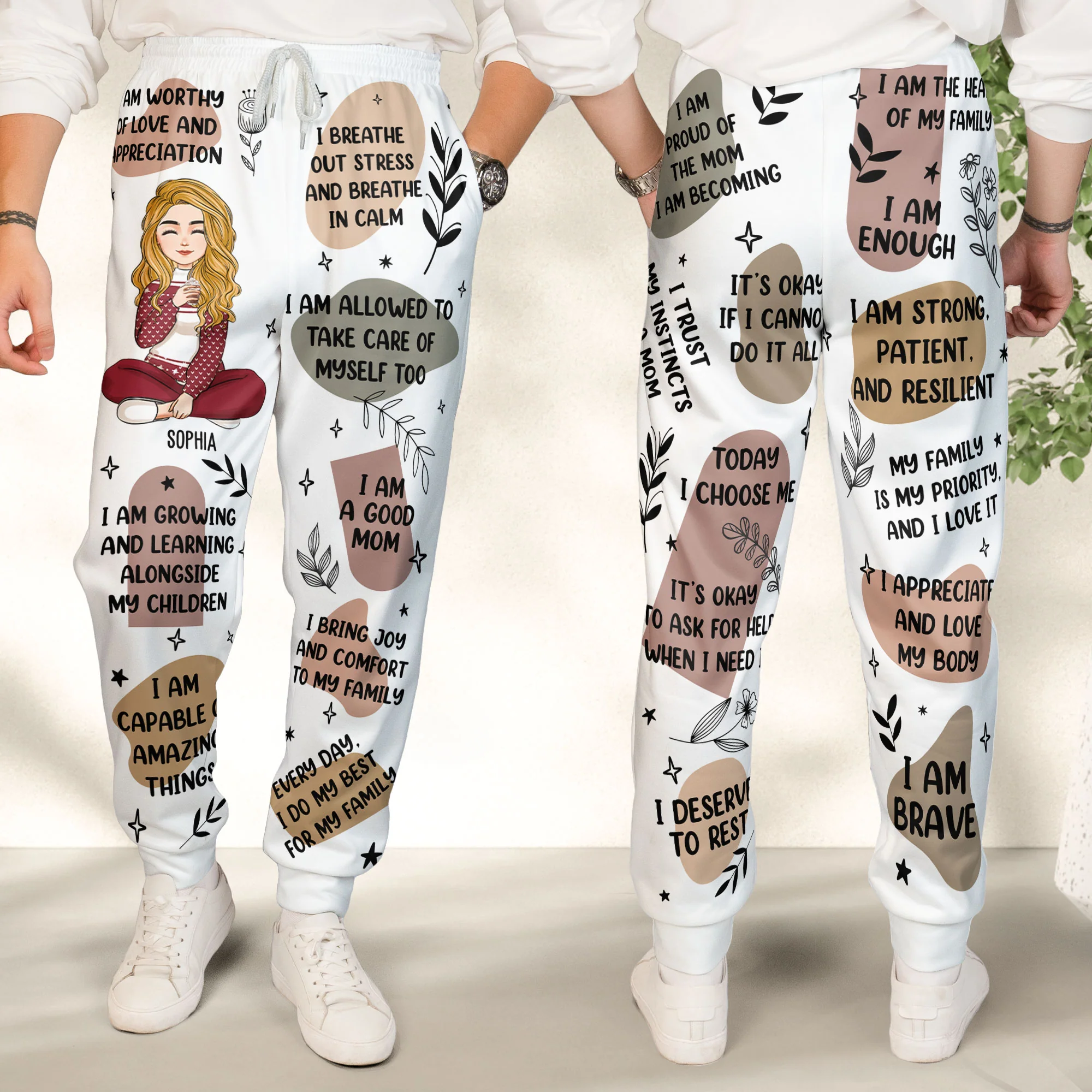 Mom Affirmations - Mother's Day Gifts, Birthday Gifts - Personalized Sweatpants - Image 3