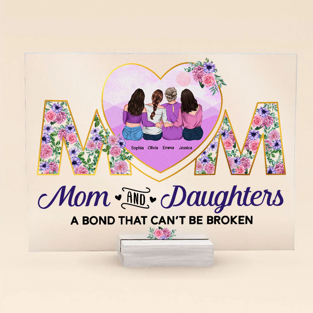 Mom And Daughters - Personalized Acrylic Plaque - Image 6