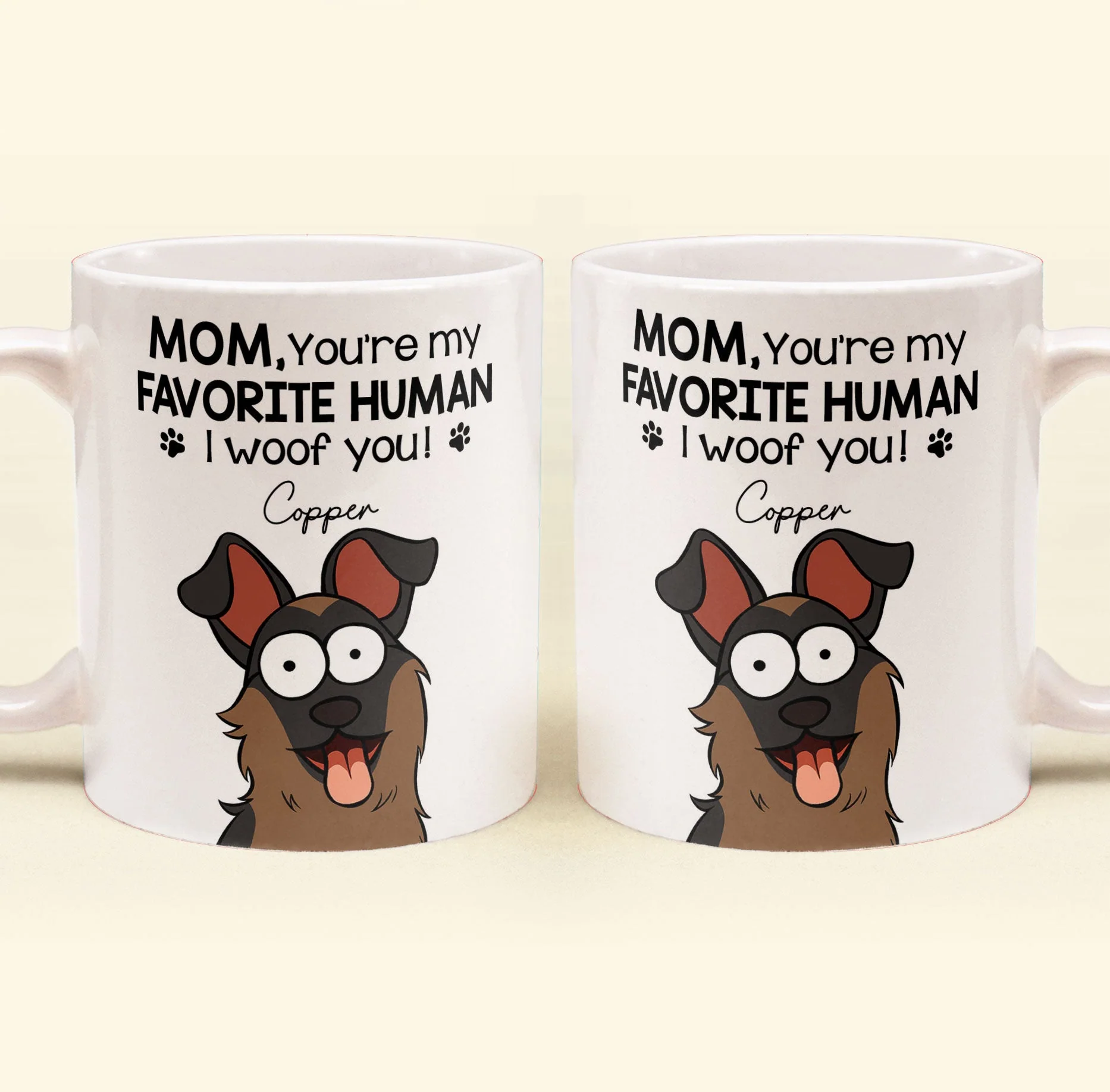 Mom Dad We Woof You - Personalized Mug - Image 4