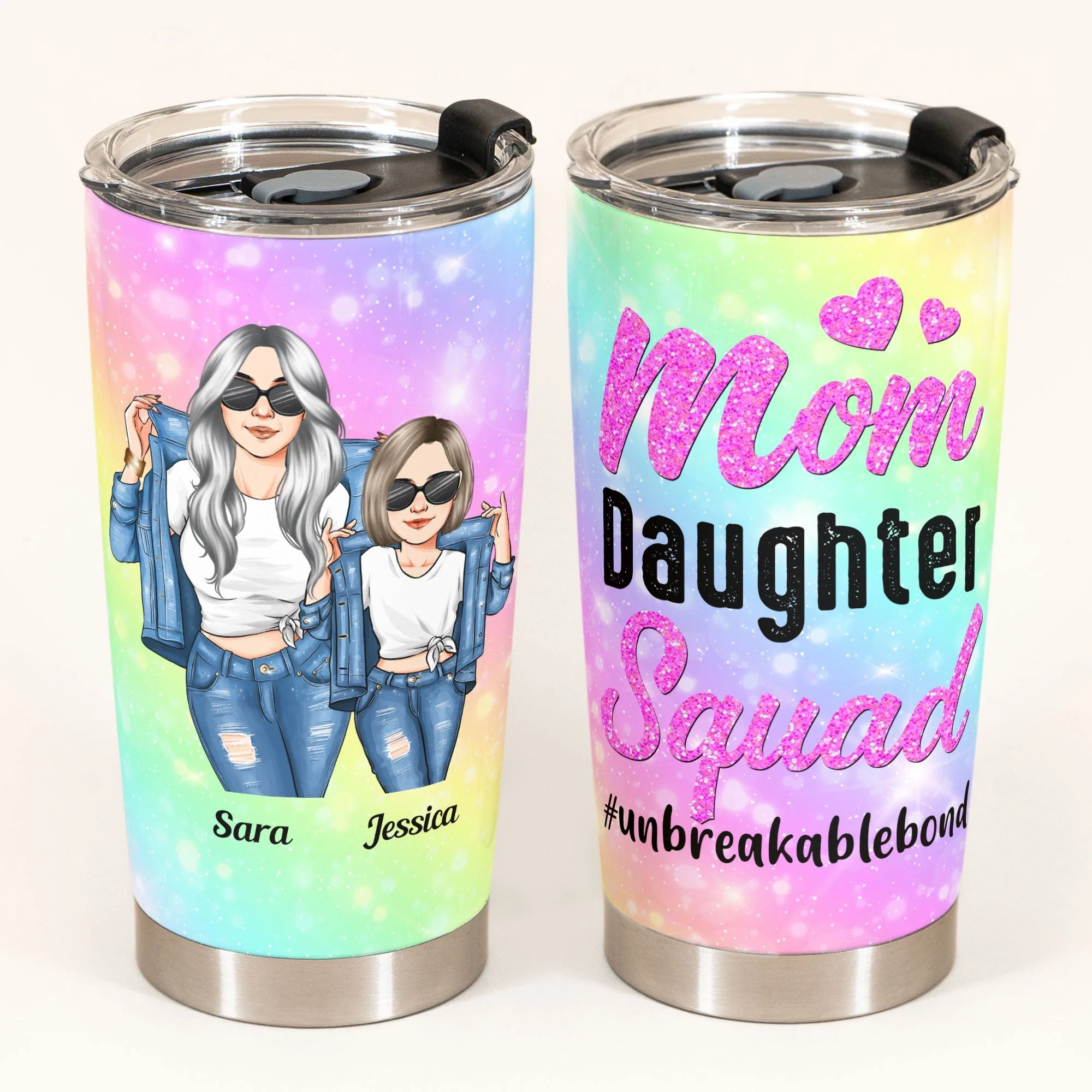 Mom Daughter Squad - Personalized Tumbler Cup - Mother's Day Gift For Mother, Mom - Image 2