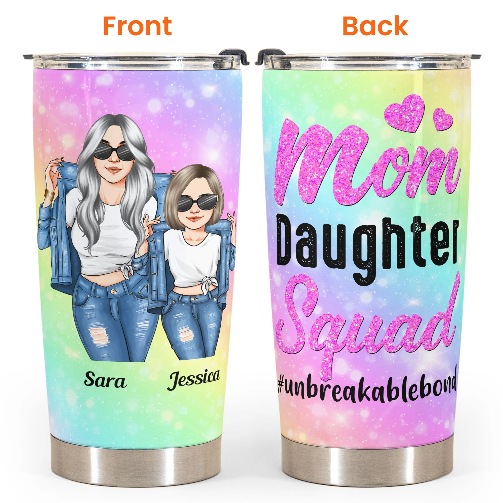 Mom Daughter Squad - Personalized Tumbler Cup - Mother's Day Gift For Mother, Mom - Image 4