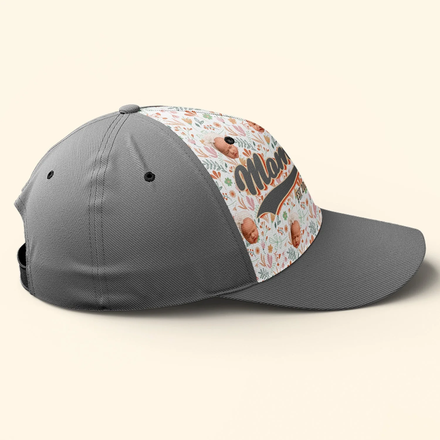 Mom Est First Mother's Day Gift - Personalized Photo Classic Cap - Image 5
