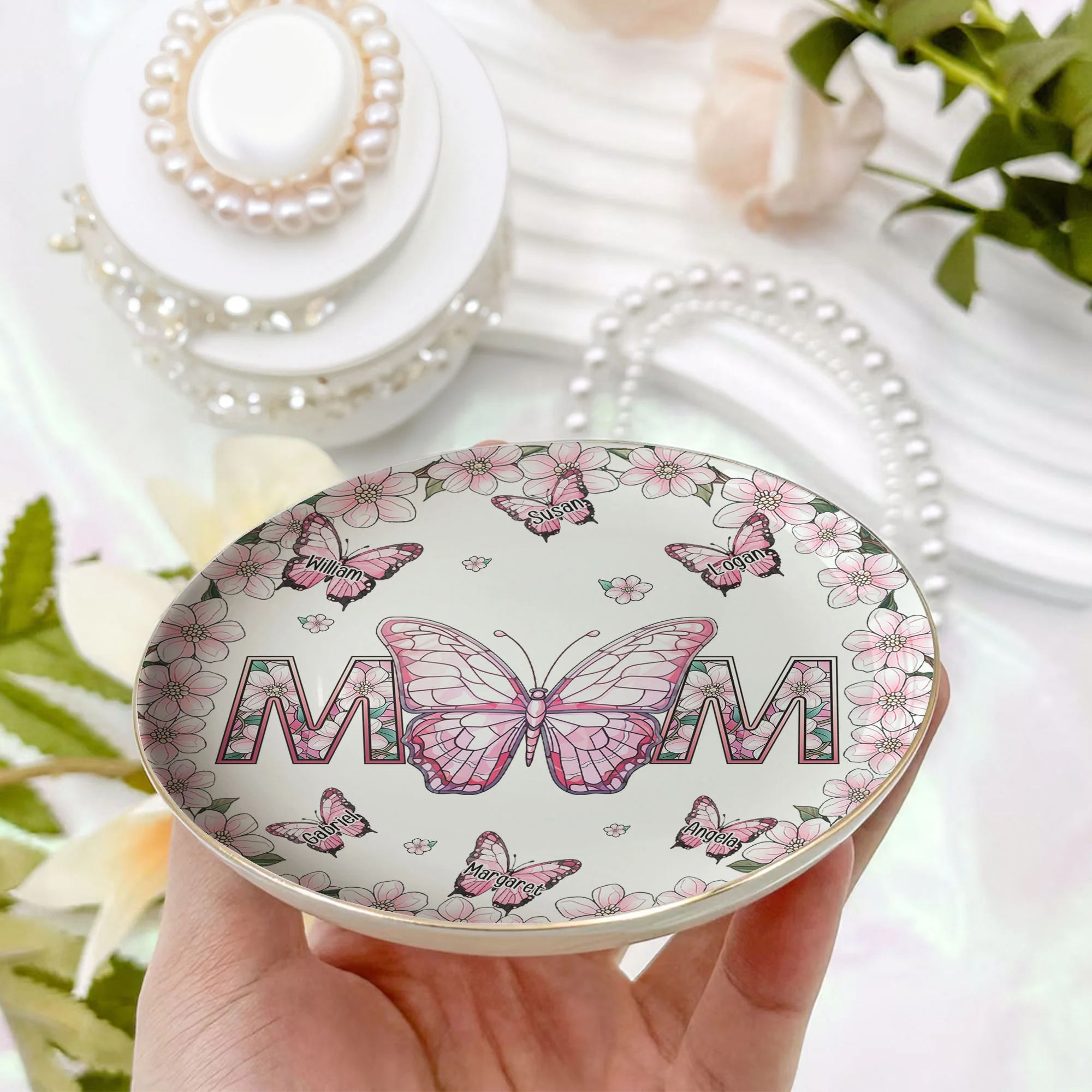 Mom Gifts Stained Glass Style - Personalized Jewelry Dish - Image 2