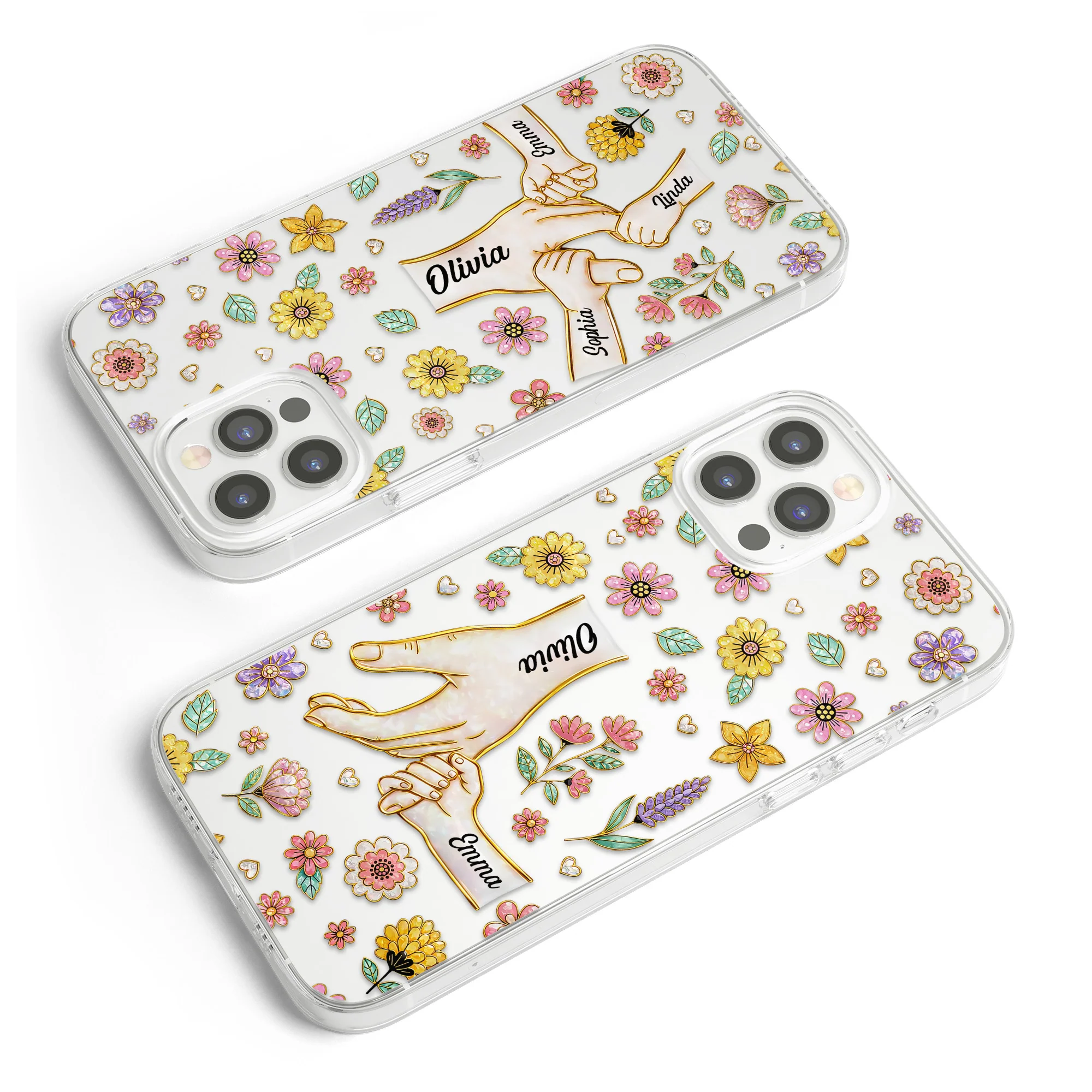Mom Hands Holding Mother's Day Gift For Mom, Wife, Grandma - Personalized Phone Case - Image 5