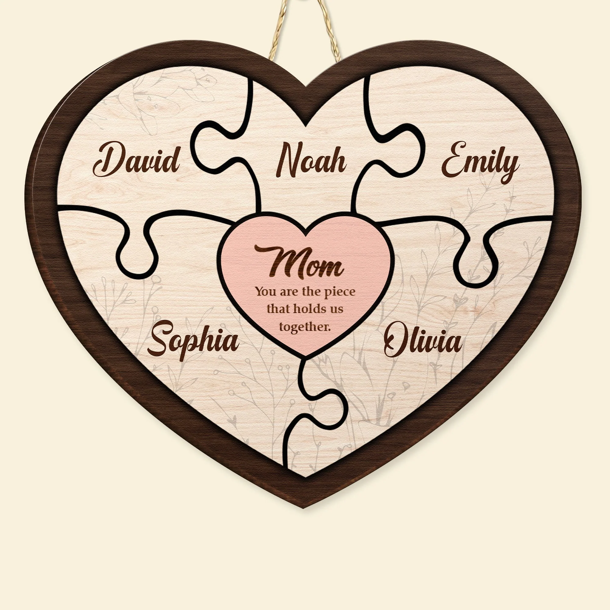 Mom Holds Us Together - Personalized Wood Sign - Image 4