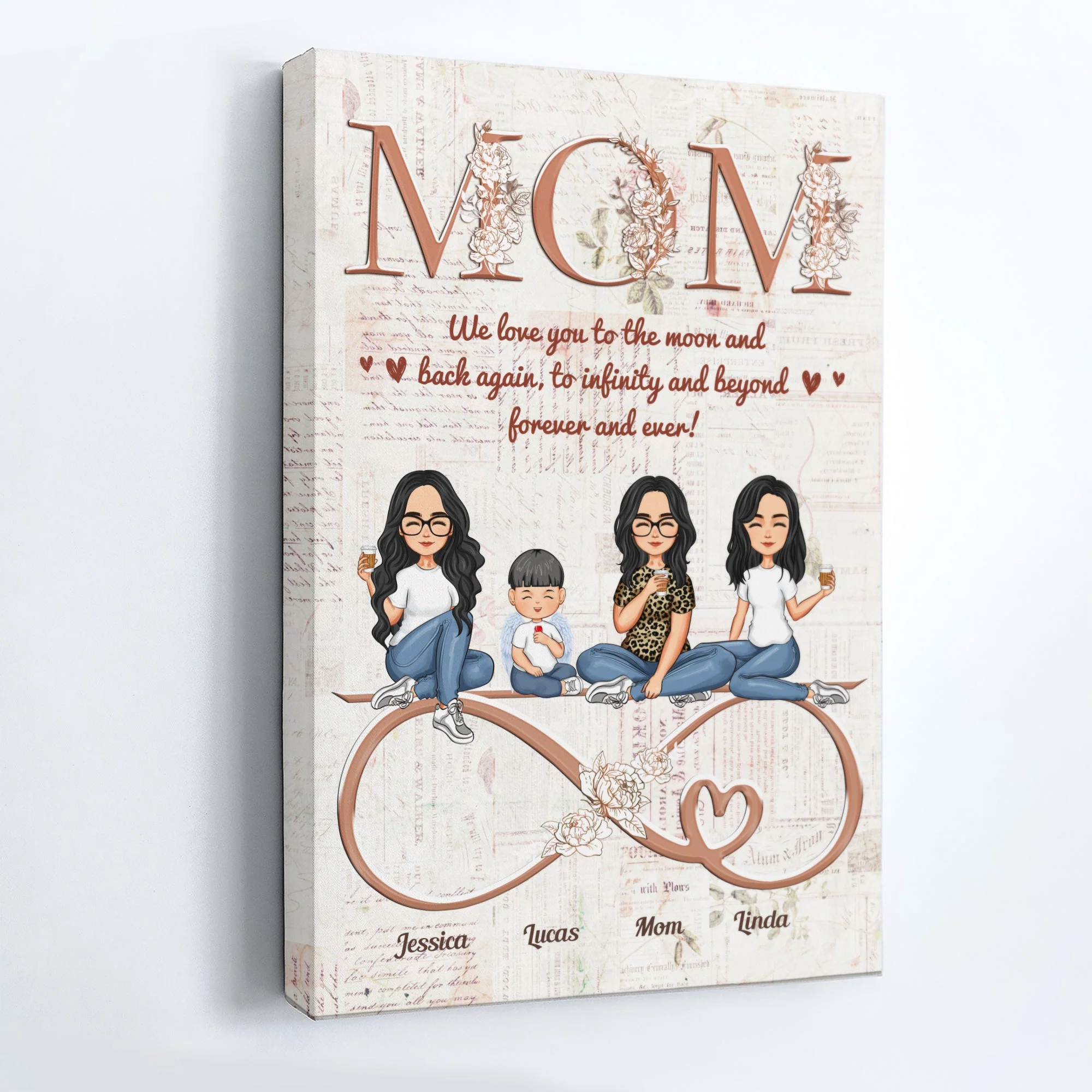 Mom Infinity And Beyond - Personalized Poster/Wrapped Canvas - Image 2