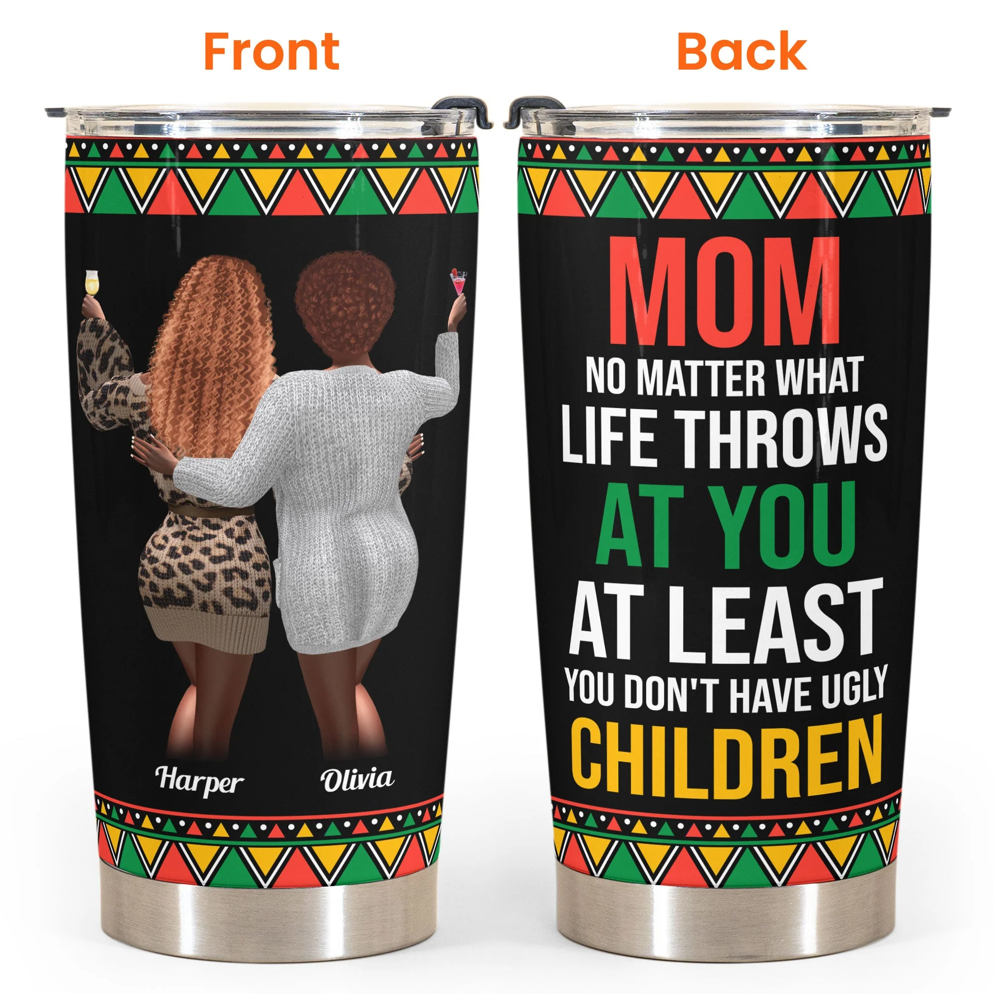Mom No Matter What - Leopard Design - Personalized Wine Tumbler - Birthday Gift Mother's Day Funny Gift For Mom, Daughers - Image 4