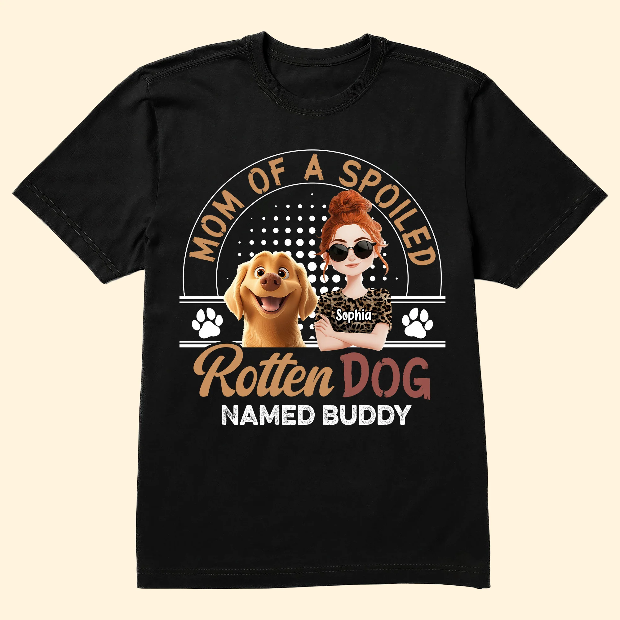 Mom Of A Spoiled Rotten Dog - Personalized Shirt - Image 2