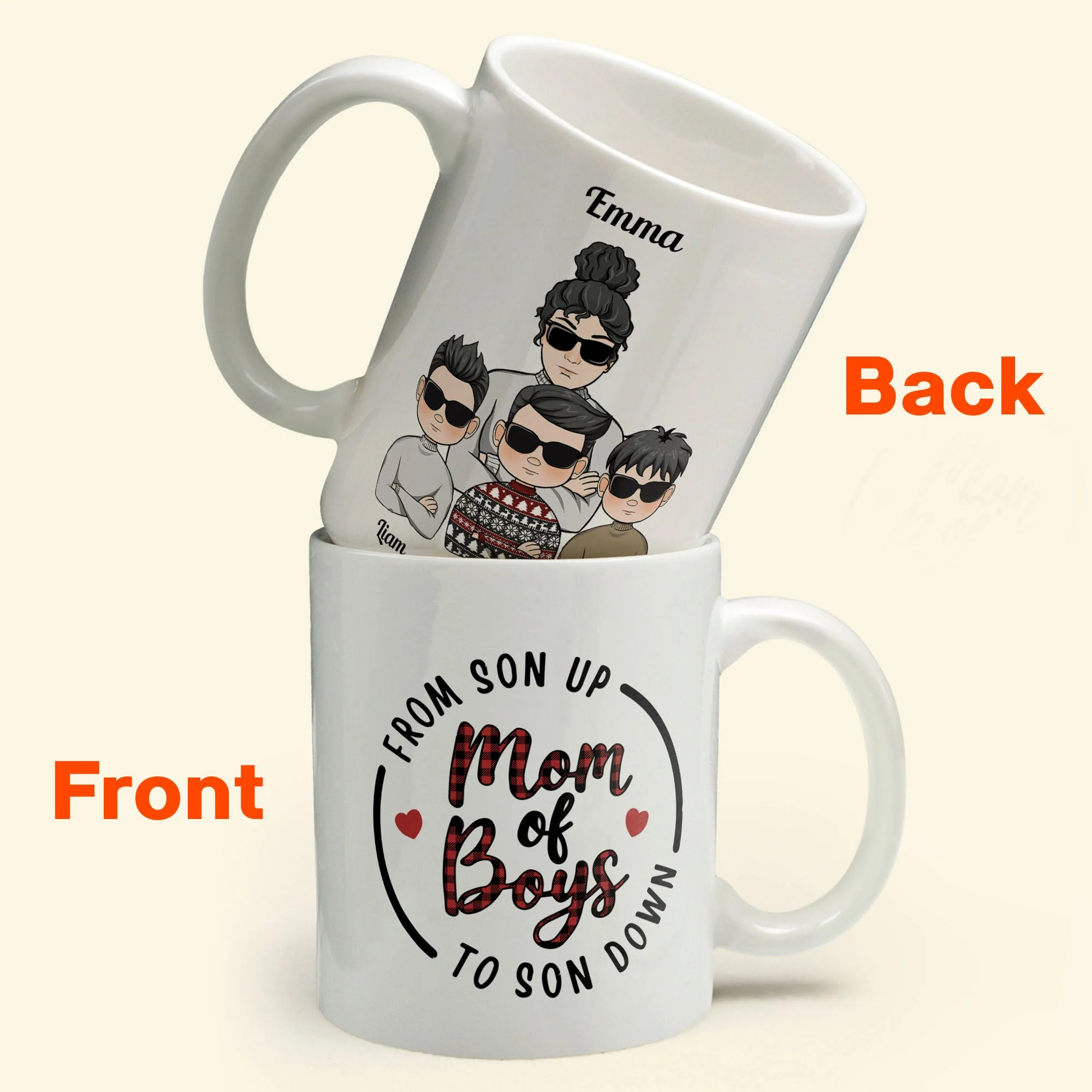 Mom Of Boys From Son Up Till Son Down - Personalized Mug - Image 6