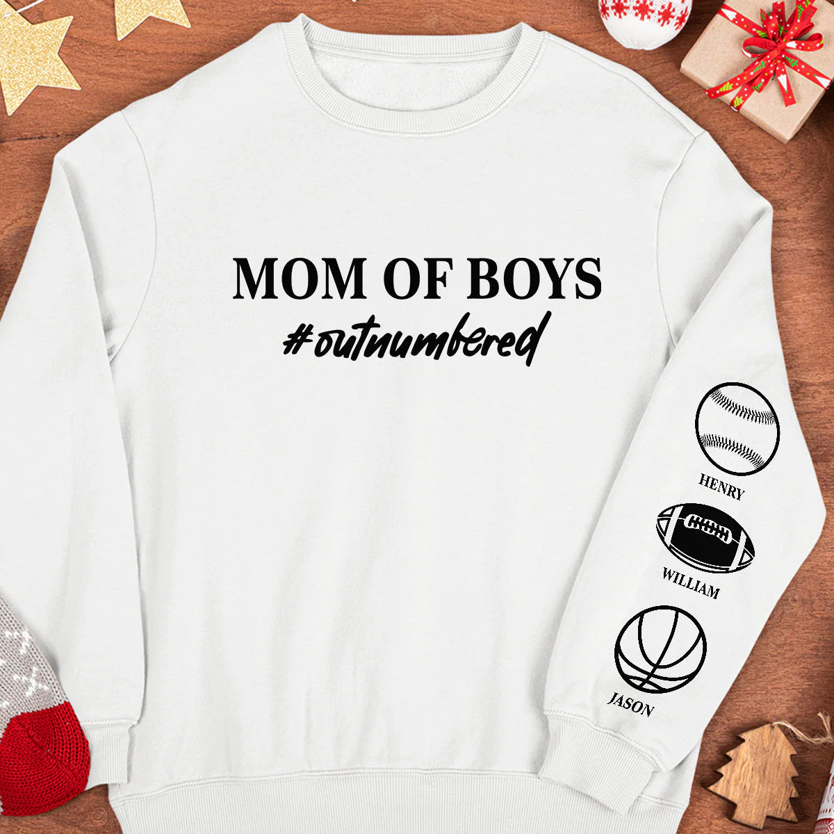 Mom Of Boys - Personalized Sweatshirt - Image 4