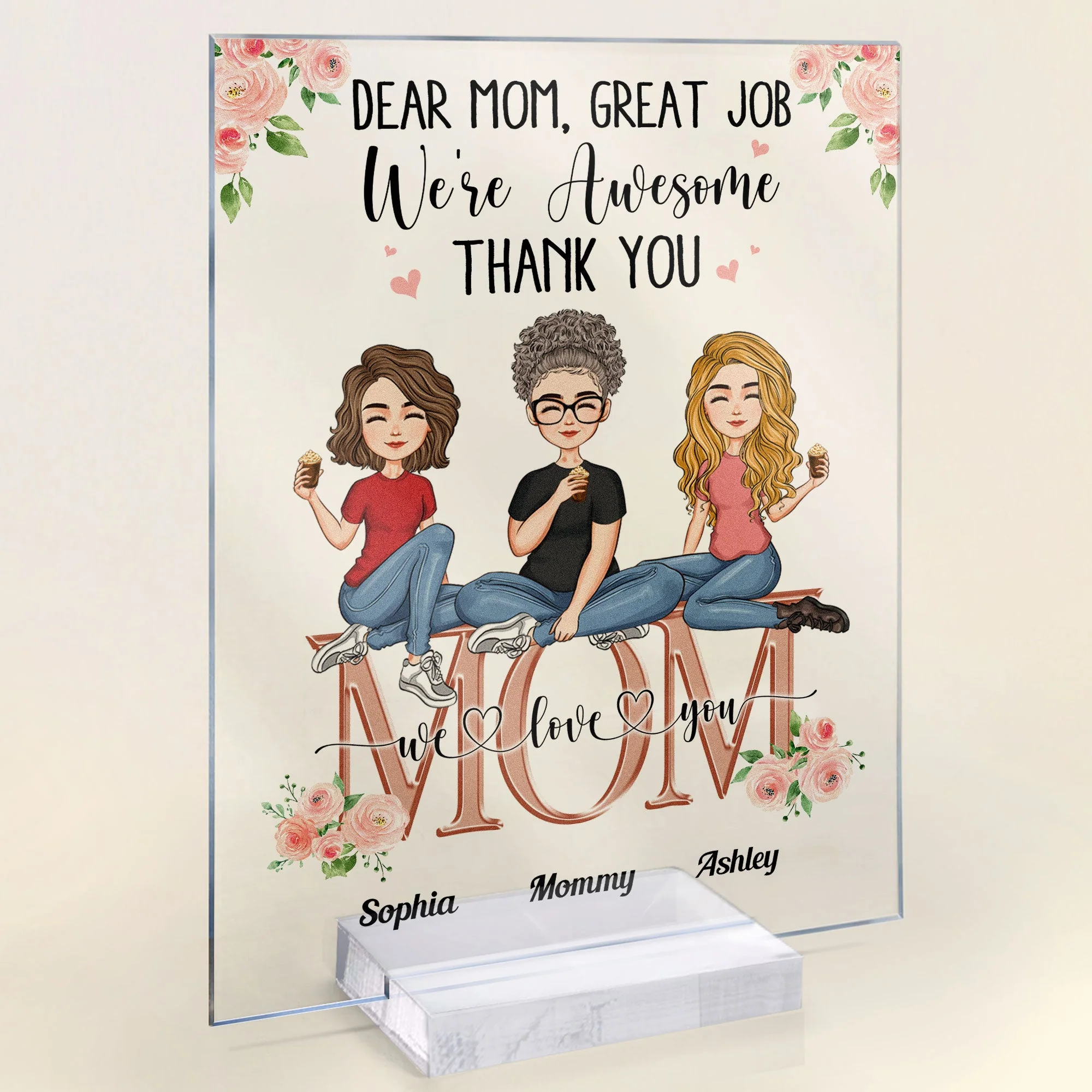 Mom - Thank You - Personalized Acrylic Plaque - Birthday, New Year, Mother's Day Gift For Mother, Mama - Image 2