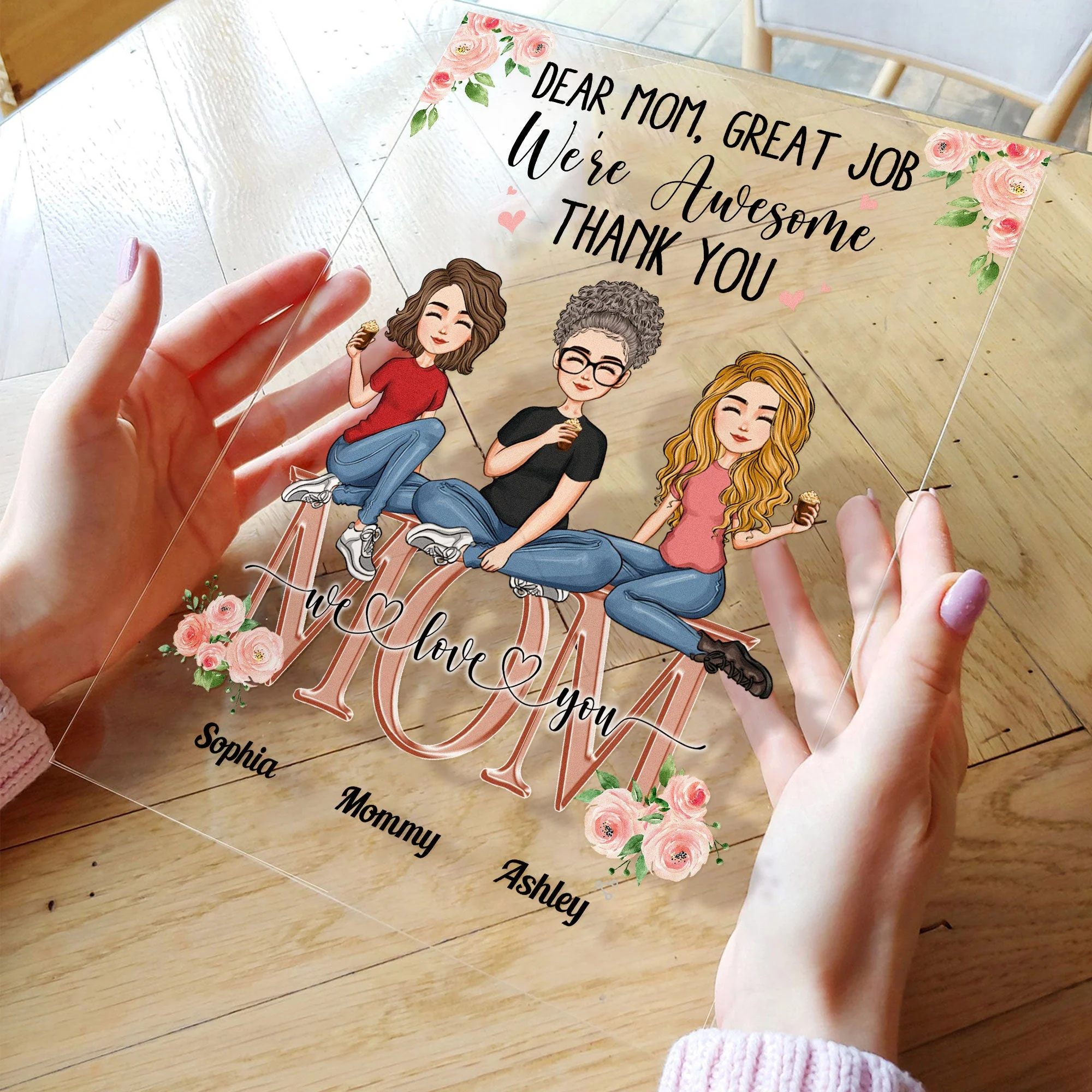 Mom - Thank You - Personalized Acrylic Plaque - Birthday, New Year, Mother's Day Gift For Mother, Mama - Image 3