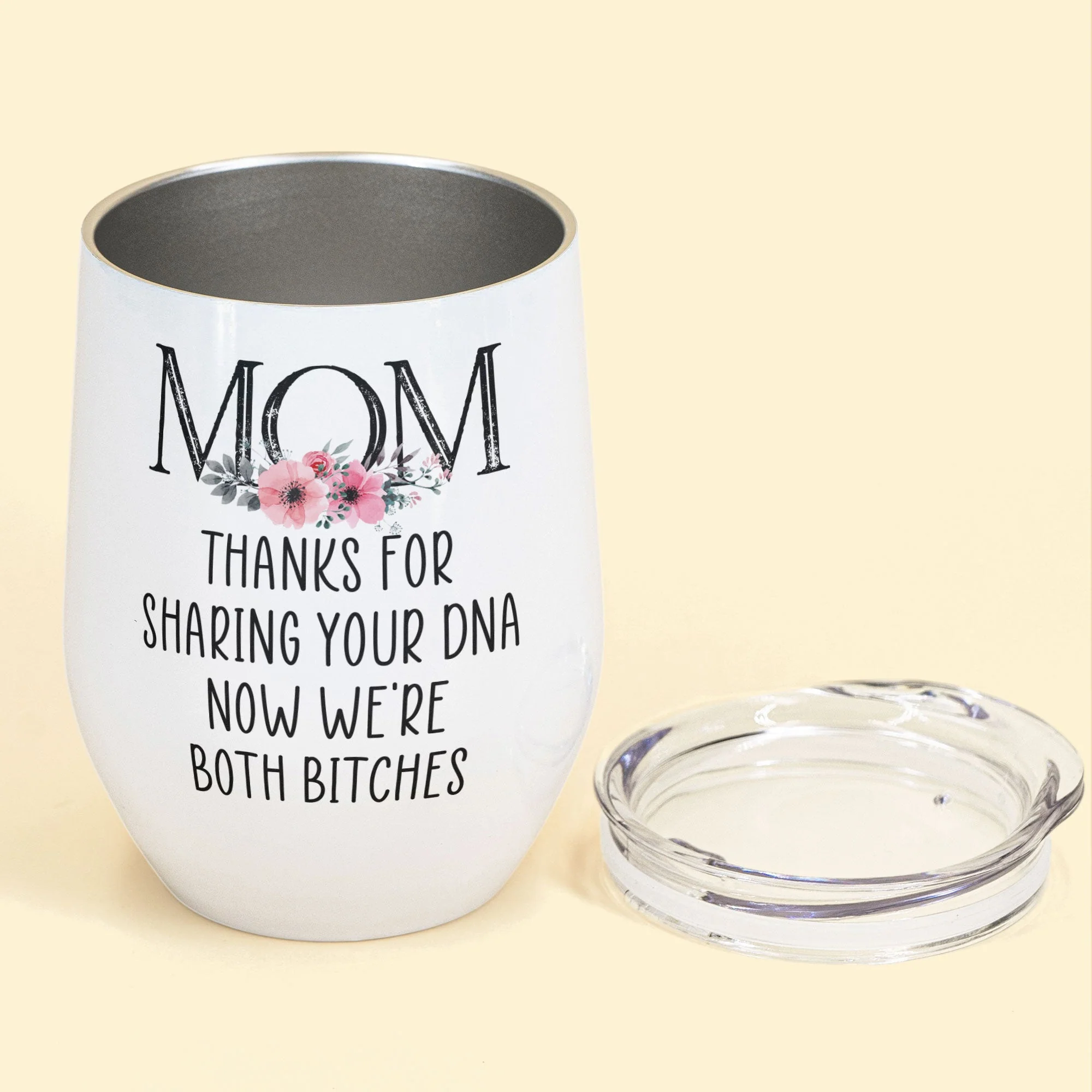 Mom - Thanks For Sharing Your Dna - Personalized Wine Tumbler - Birthday, Mother's Day Gift For Mom, Mother, Mama - Image 3