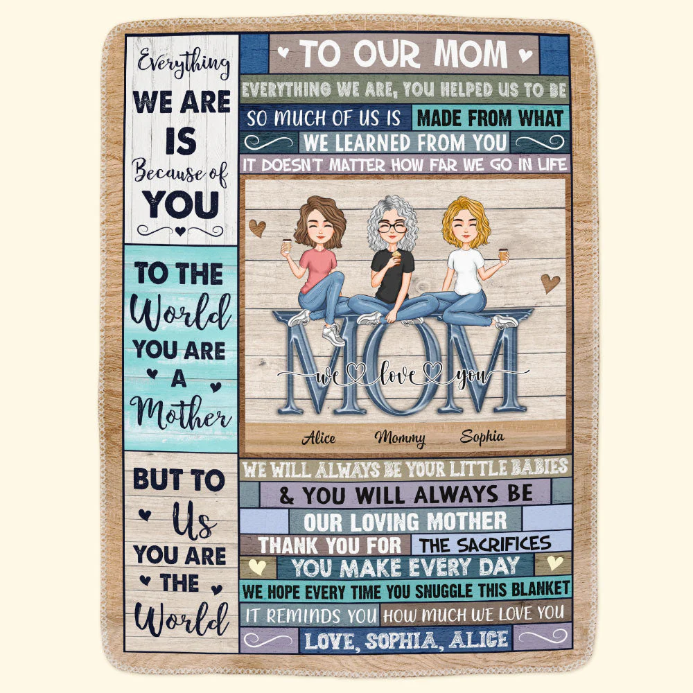 Mom, We Love You 2 - Personalized Mom Blanket - Image 4