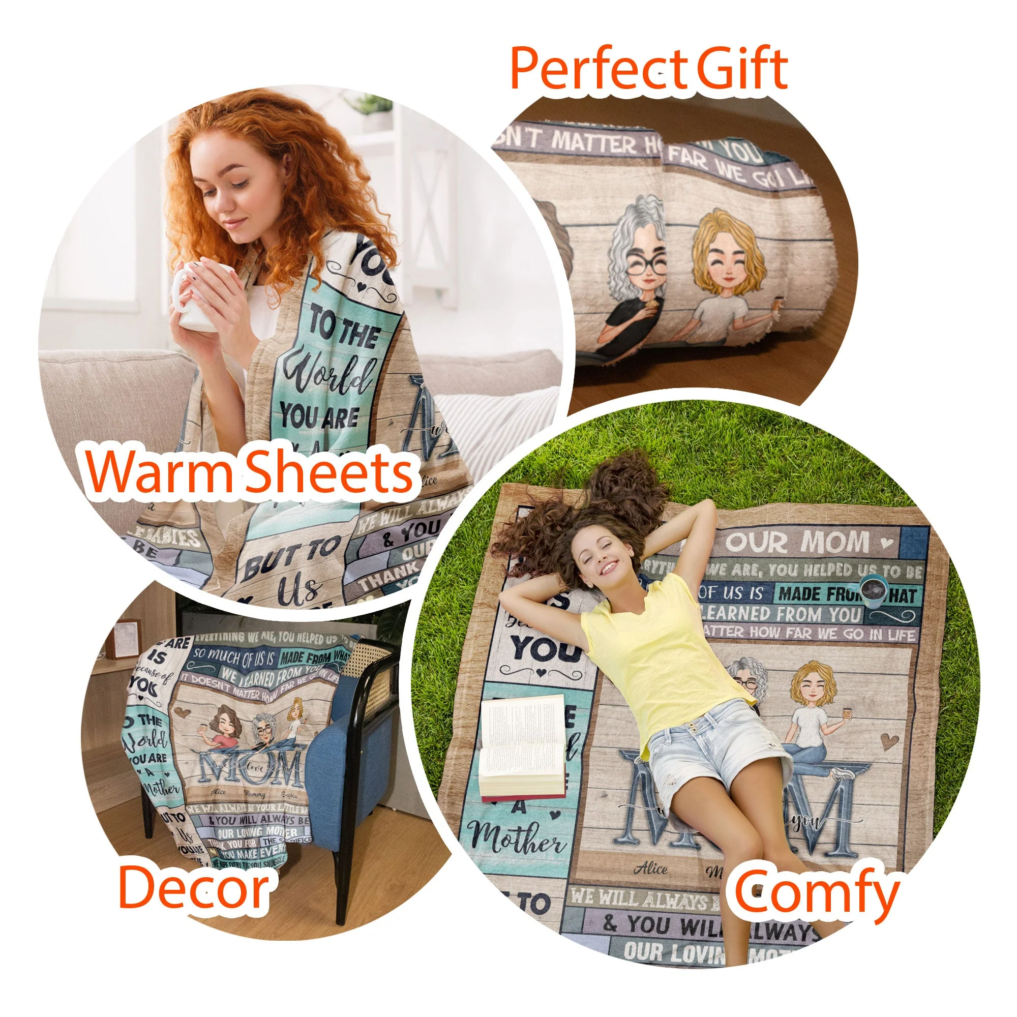 Mom, We Love You 2 - Personalized Mom Blanket - Image 7