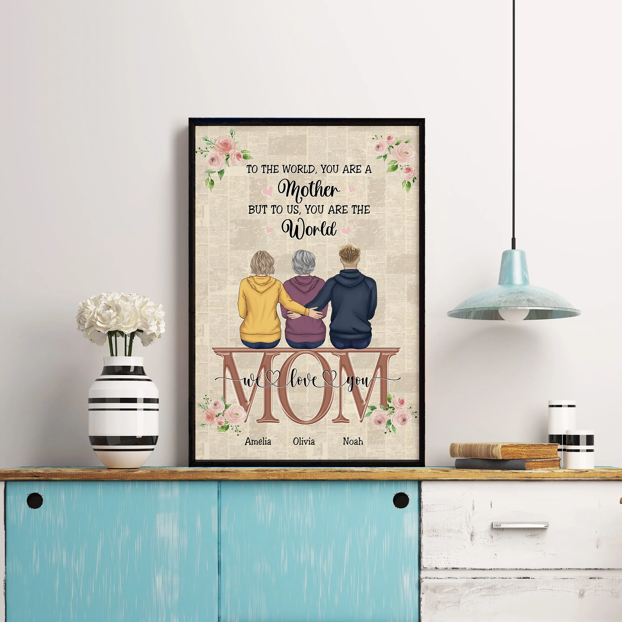 Mom You Are The World - Personalized Poster/Wrapped Canvas - Mother's Day Gift For Mom, Mother - Image 2