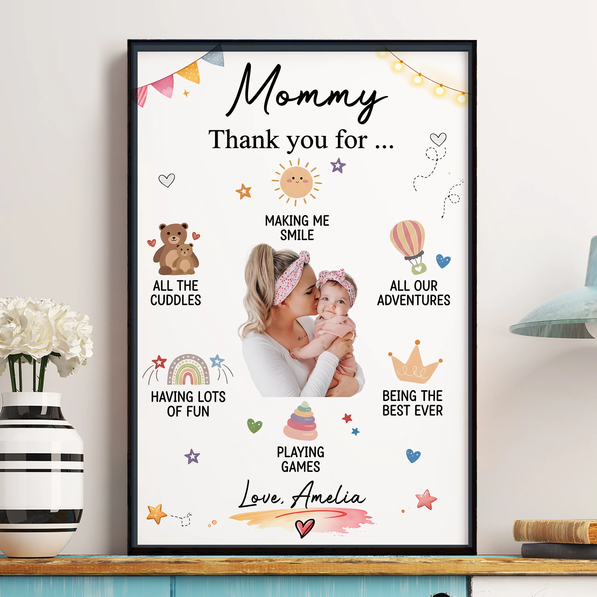 Mommy Gifts From Baby Son Daughter Custom Photo - Personalized Poster