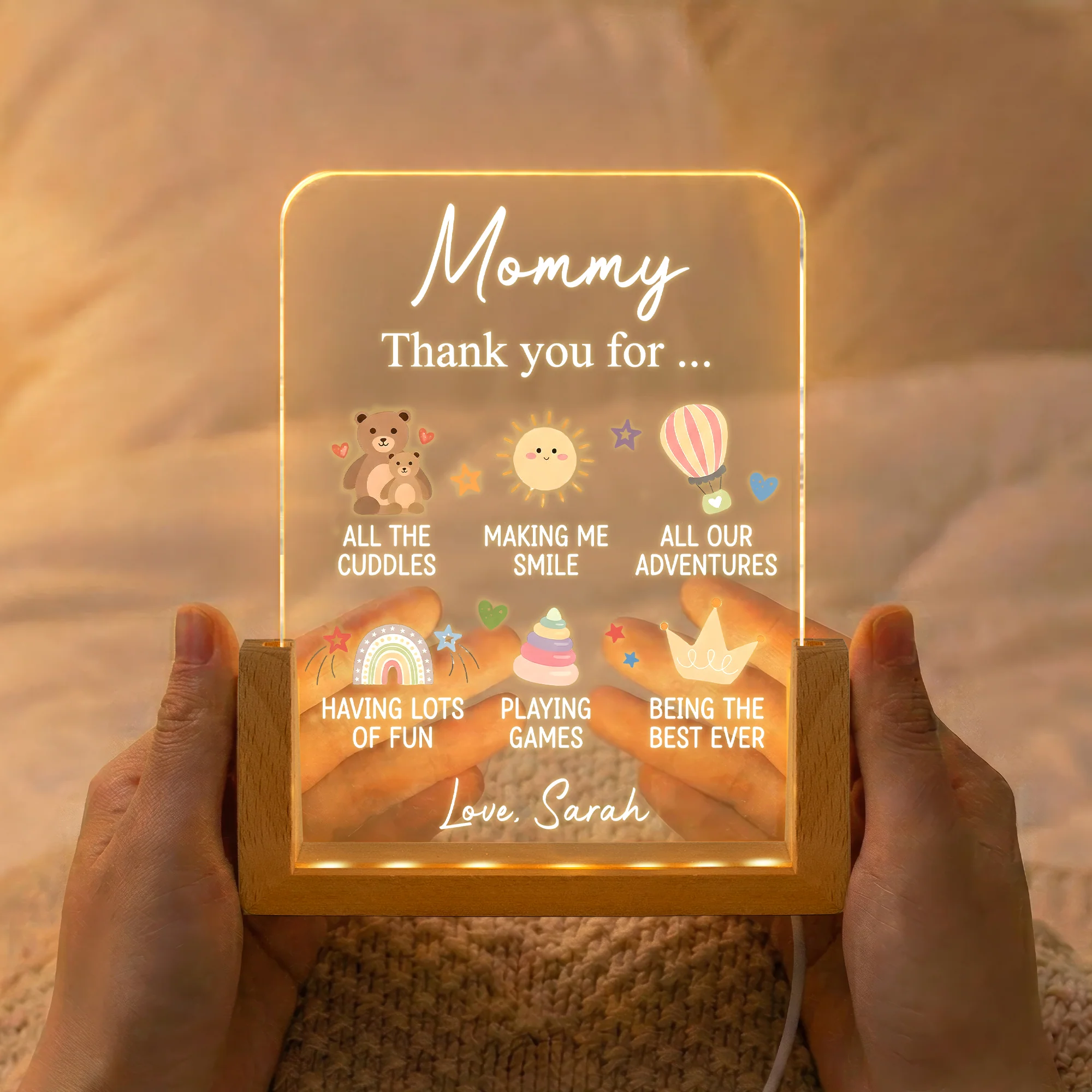 Mommy Gifts From Baby Son Daughter - Personalized Night Light - Image 2