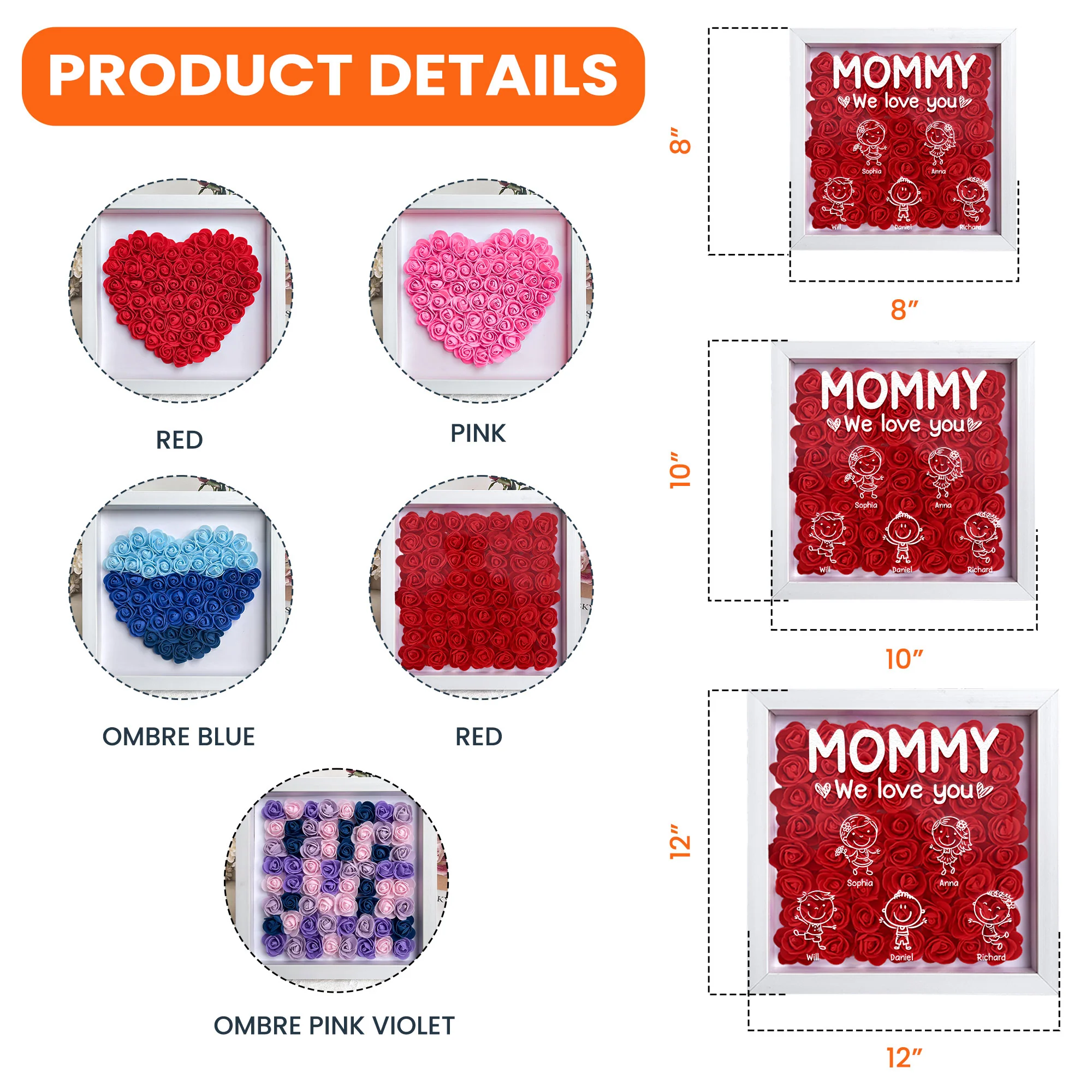 Mommy We Love You Doodle - Personalized Shadow Box - Image 6