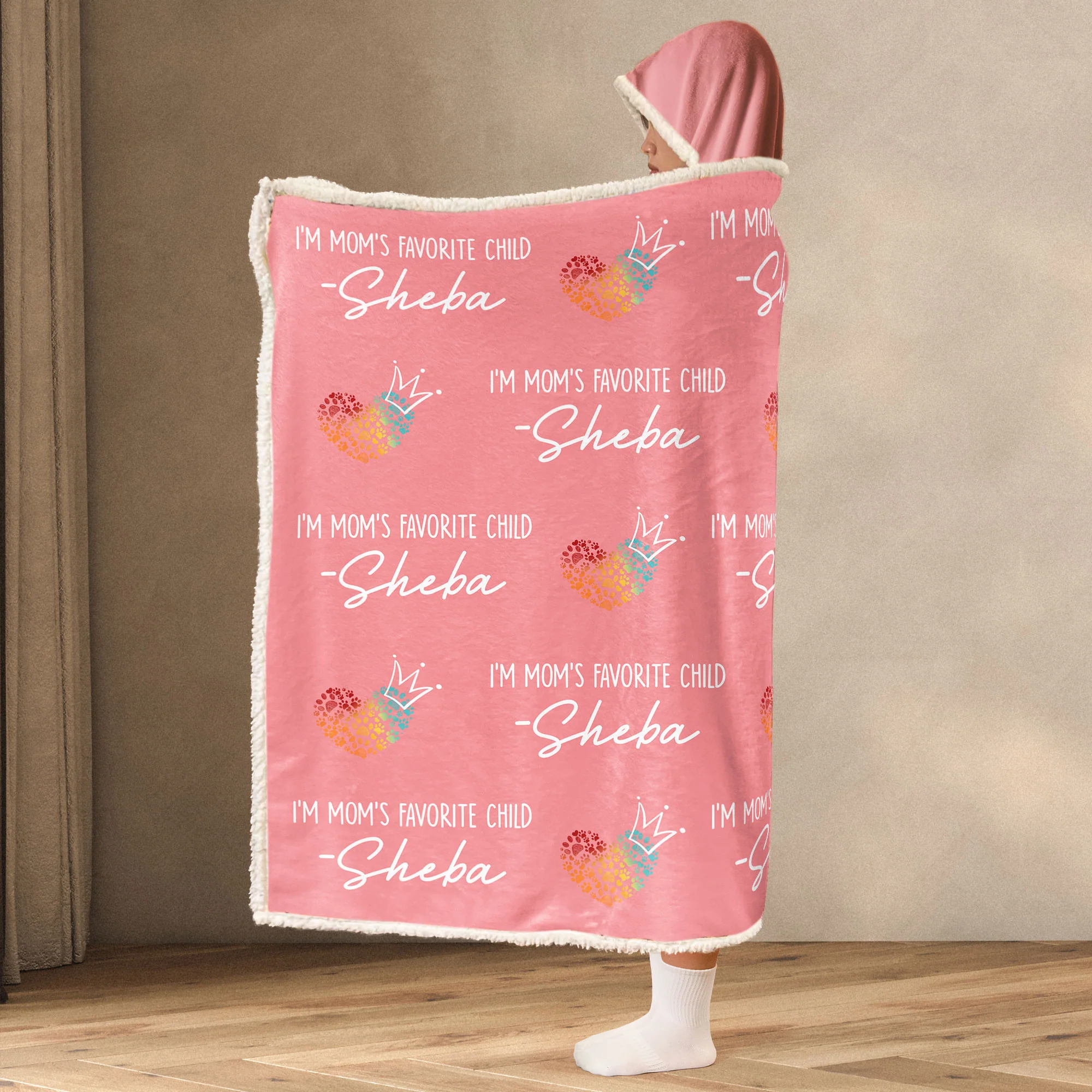 Mom's Favorite Child For Pet - Personalized Wearable Blanket Hoodie - Image 3