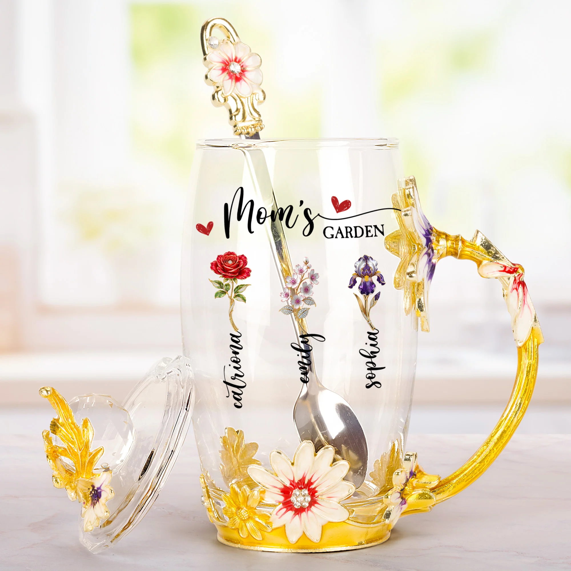 Mom's Garden, Grandma's Garden - Custom Kids' Birth Flower - Personalized Glass Cup - Image 2