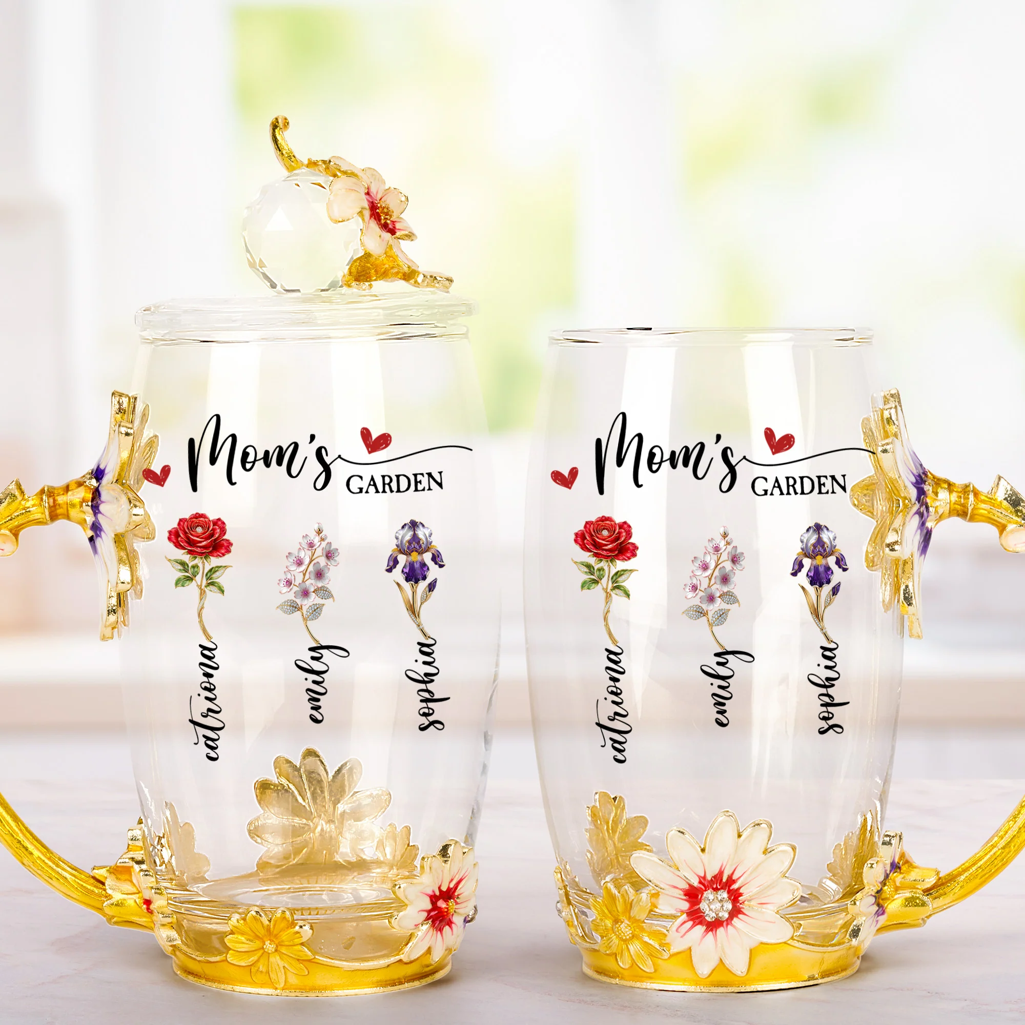 Mom's Garden, Grandma's Garden - Custom Kids' Birth Flower - Personalized Glass Cup - Image 3
