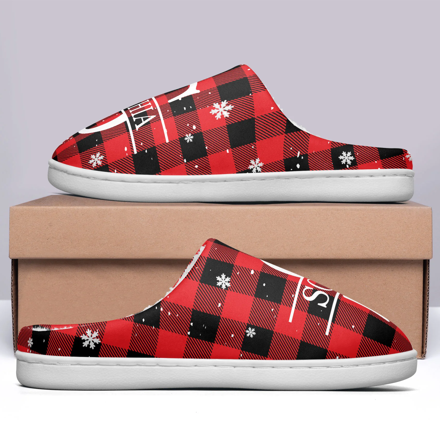 Monogram Christmas Gift For Women Men - Personalized Slippers - Image 4