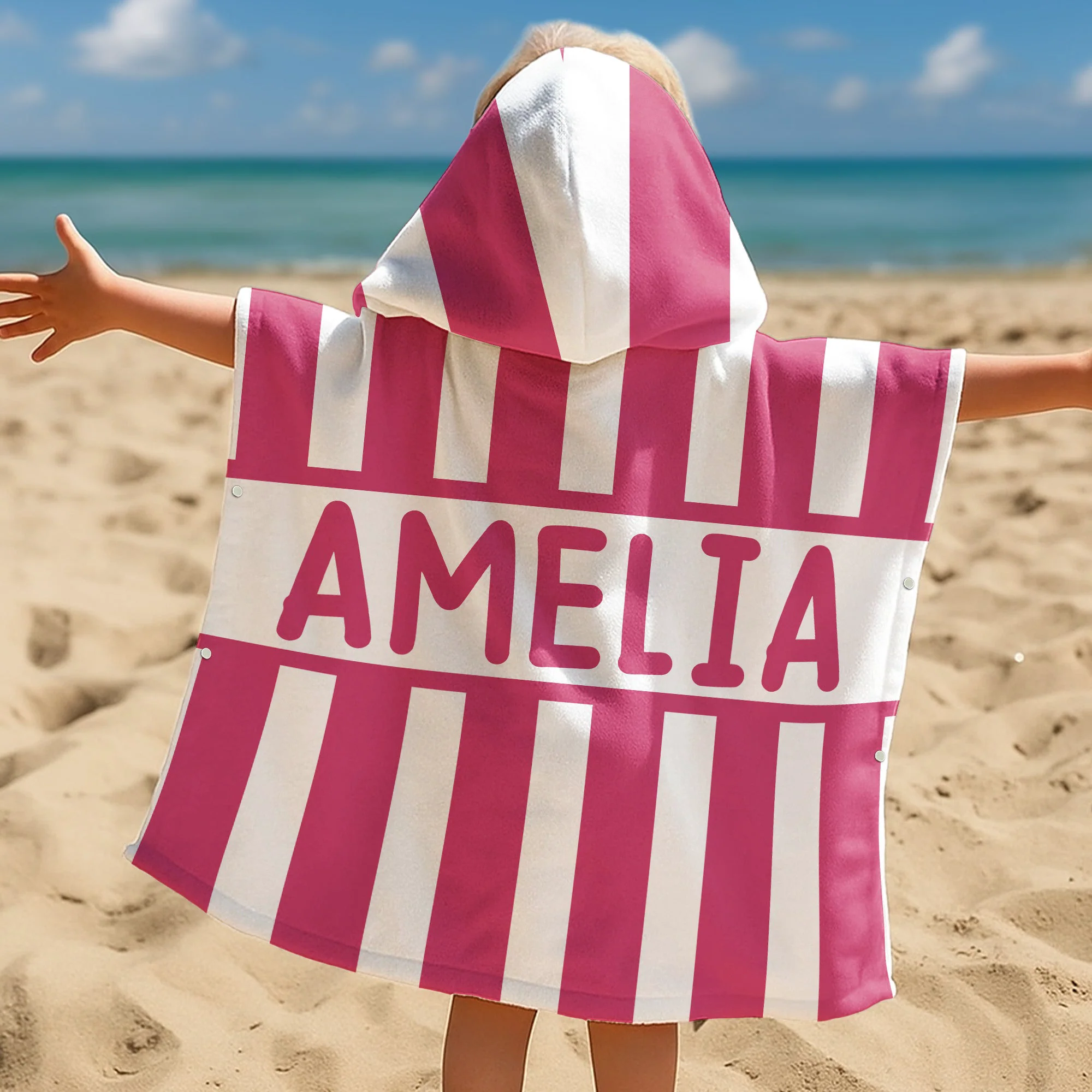 Monogram Design Summer Gift For Kid - Personalized Beach Towel - Image 3