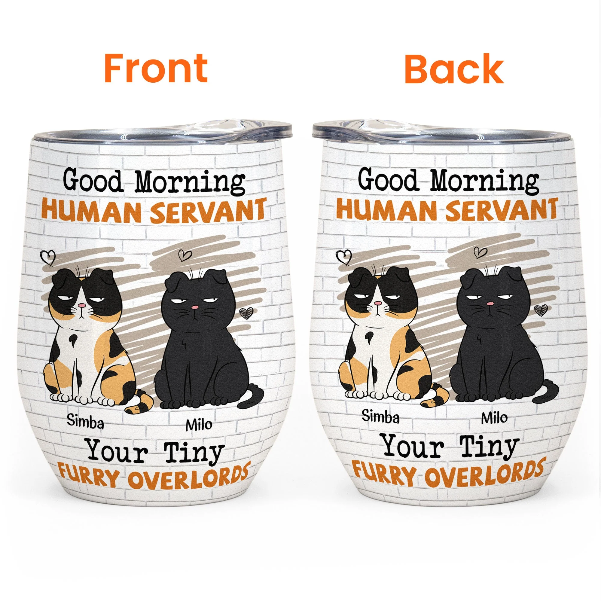 Morning - Human Servant - Personalized Wine Tumbler - Image 3