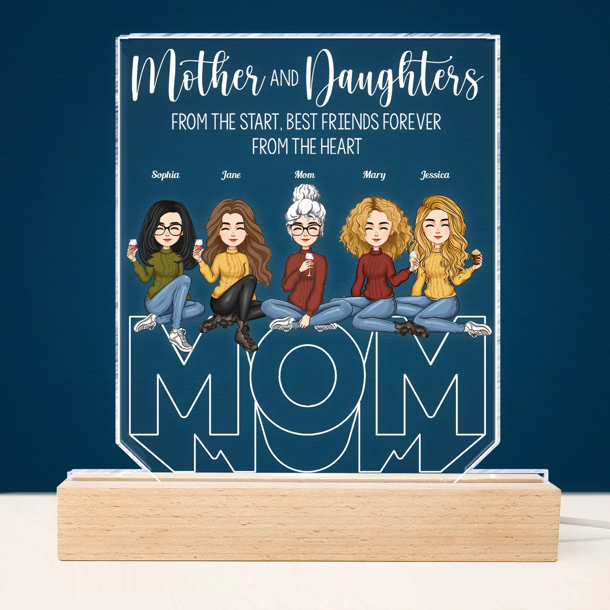 Mother And Children Best Friends Forever - Personalized LED Light - Birthday Gift For Mom, Children, Sons, Daughters - Image 2