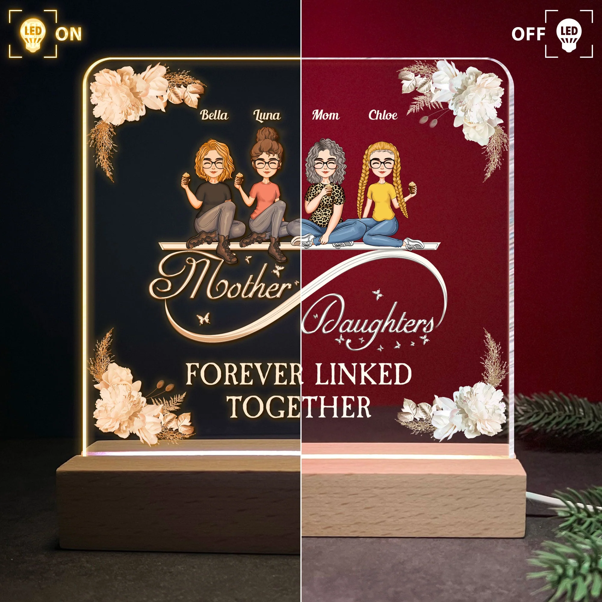 Mother And Children - Personalized LED Light - Image 3