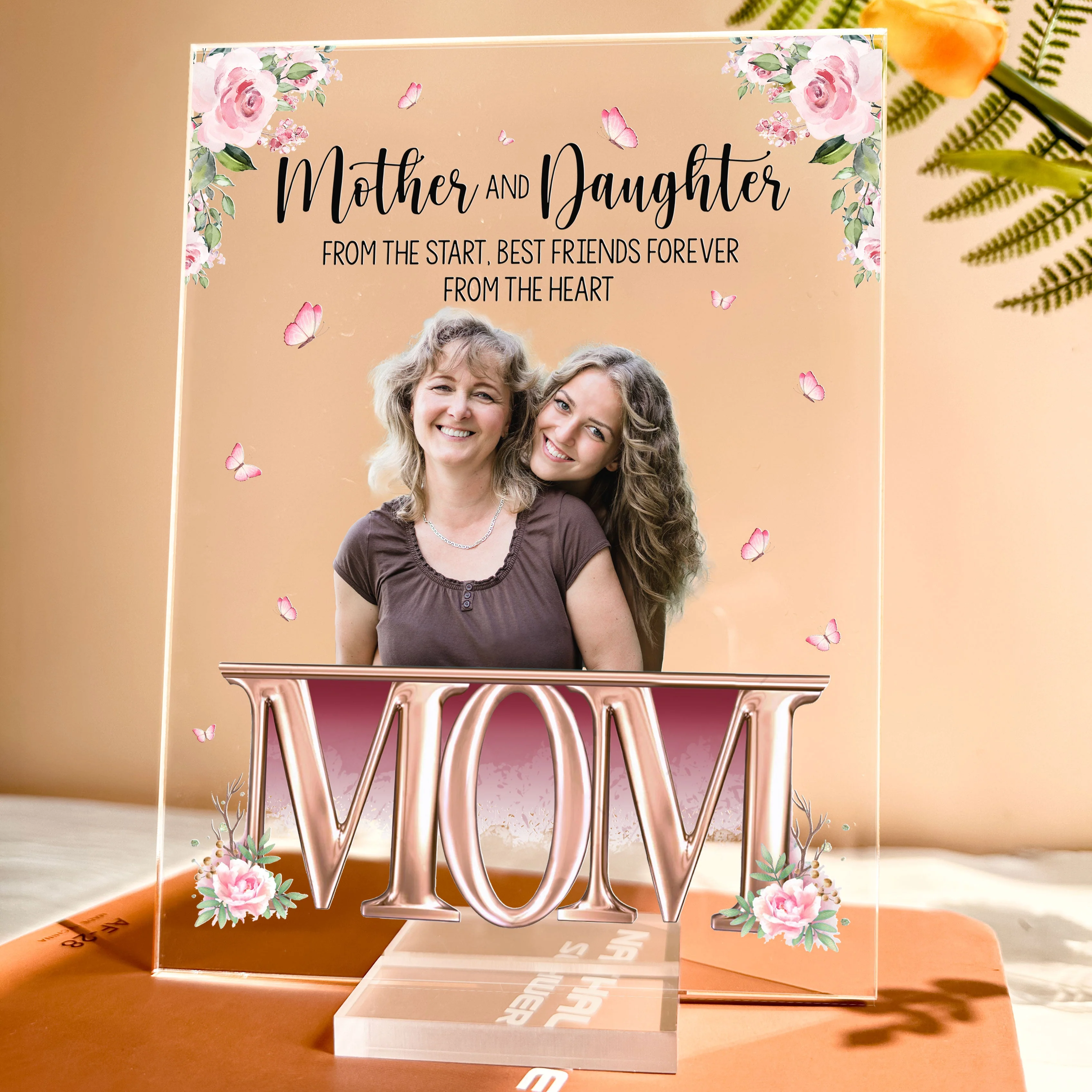 Mother And Daughter BFF From The Heart - Personalized Acrylic Photo Plaque - Image 5